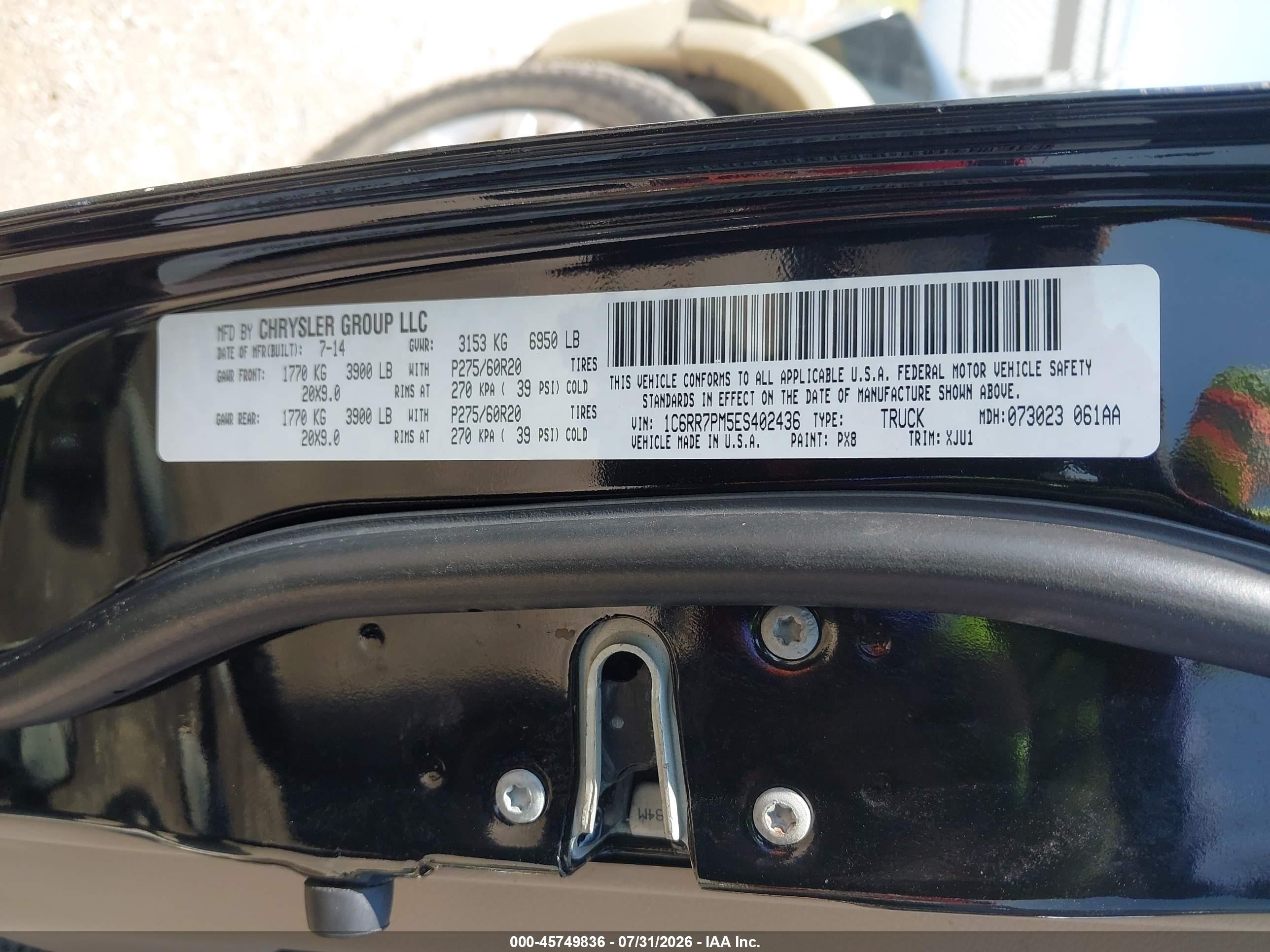 2014 Ram 1500 Longhorn Черный vin: 1C6RR7PM5ES402436
