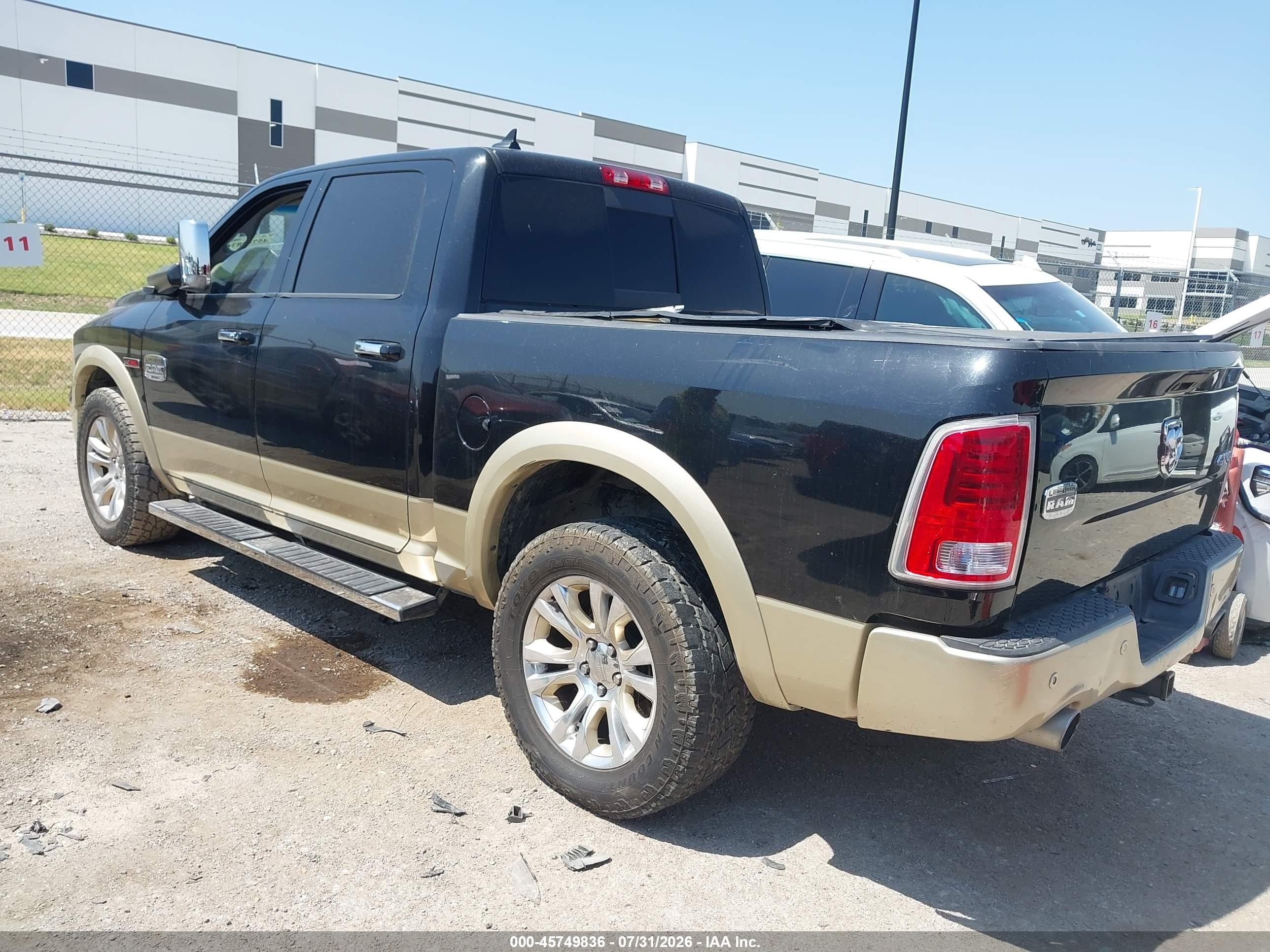 2014 Ram 1500 Longhorn Черный vin: 1C6RR7PM5ES402436