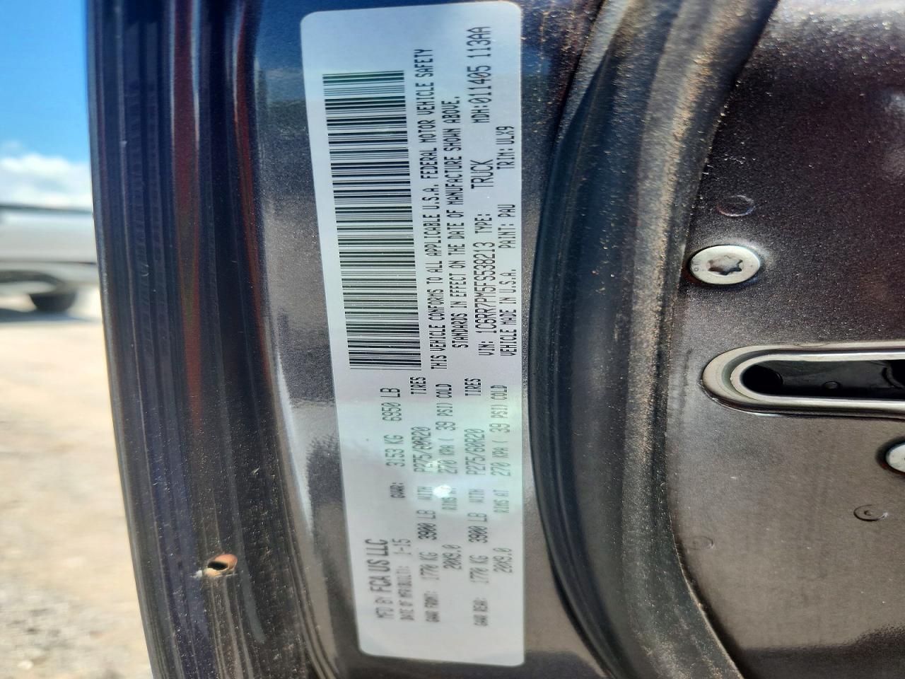 2015 Ram 1500 Longhorn Серый vin: 1C6RR7PM5FS538213