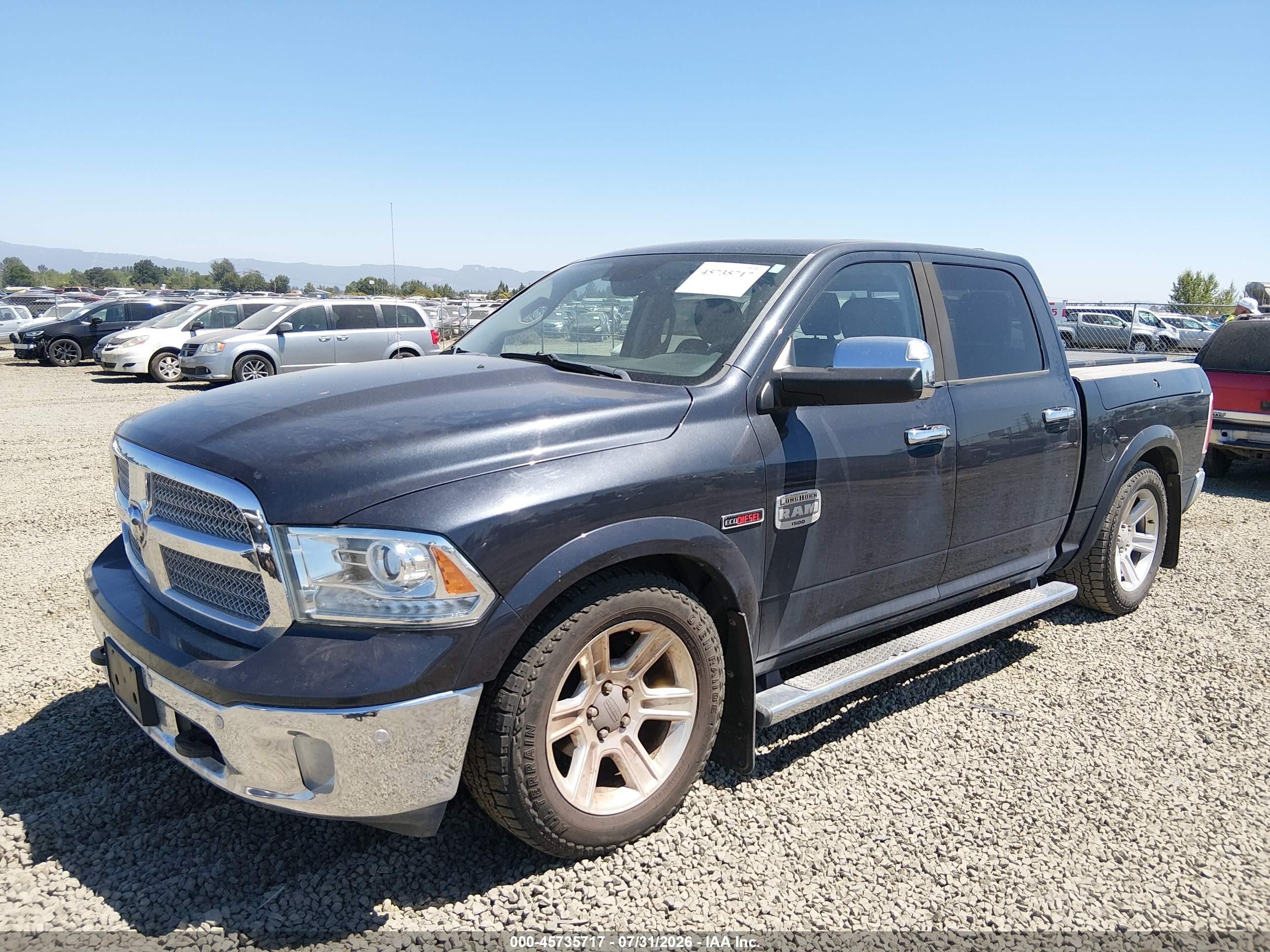 2015 Ram 1500 Longhorn Серый vin: 1C6RR7PM7FS515936