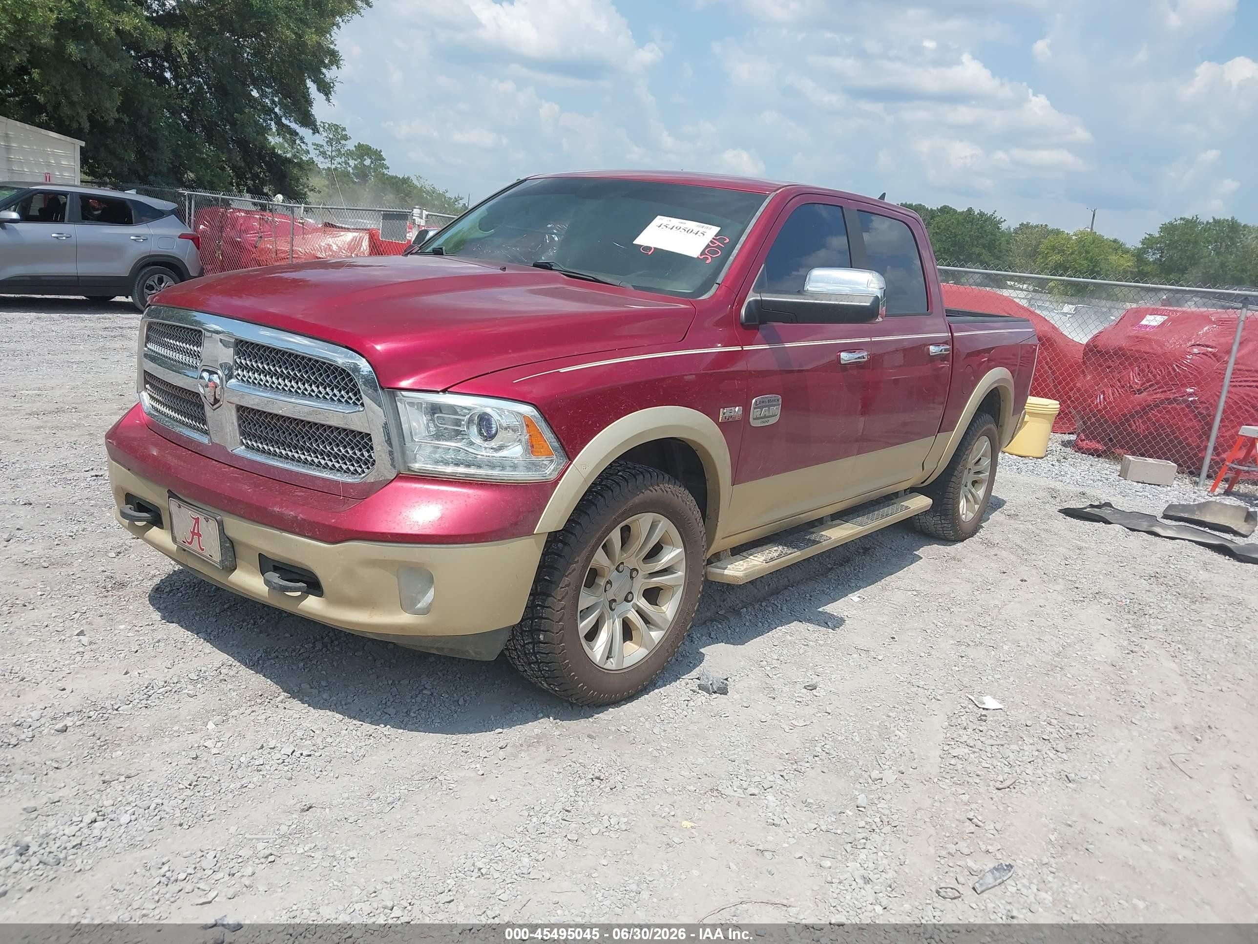 2013 Ram 1500 Laramie Longhorn Edition Red vin: 1C6RR7PT1DS709365