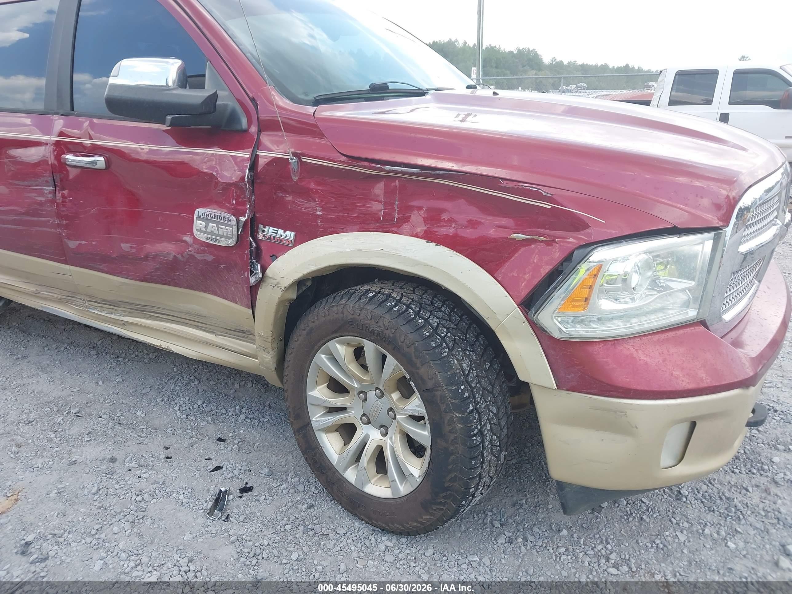 2013 Ram 1500 Laramie Longhorn Edition Red vin: 1C6RR7PT1DS709365