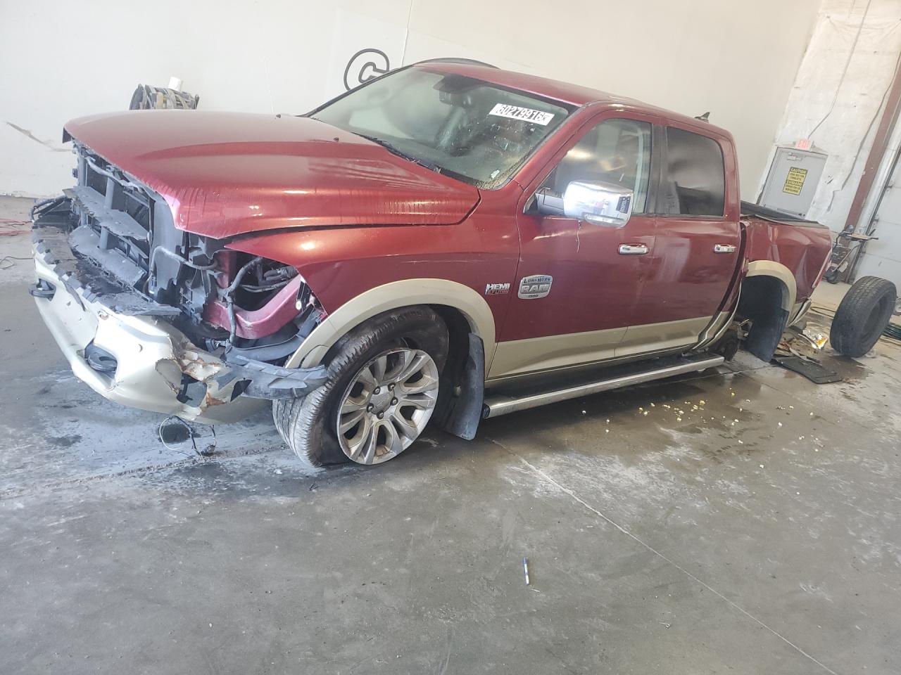 2014 Ram 1500 Longhorn Burgundy vin: 1C6RR7PT2ES346981 Damage: Lf Axle Assembly, Broken, Replacement Required