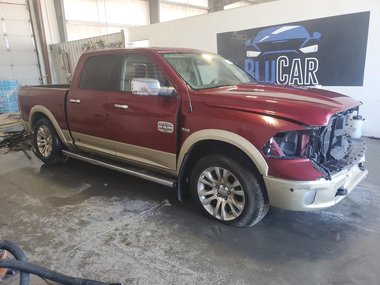 2014 Ram 1500 Longhorn Burgundy vin: 1C6RR7PT2ES346981 Damage: Right Front Fender, Severe Damage, Replacement Required
