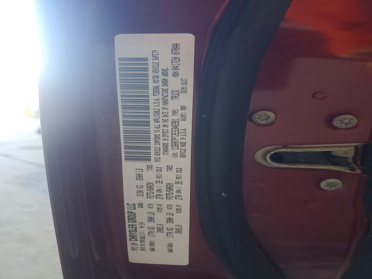 2014 Ram 1500 Longhorn Burgundy vin: 1C6RR7PT2ES346981