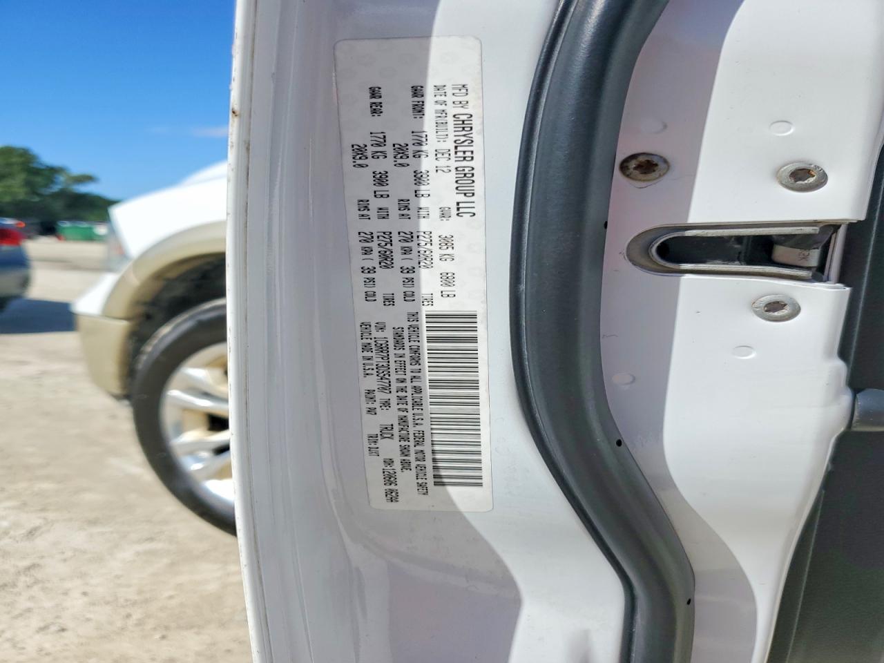 2013 Ram 1500 Longhorn White vin: 1C6RR7PT3DS547707