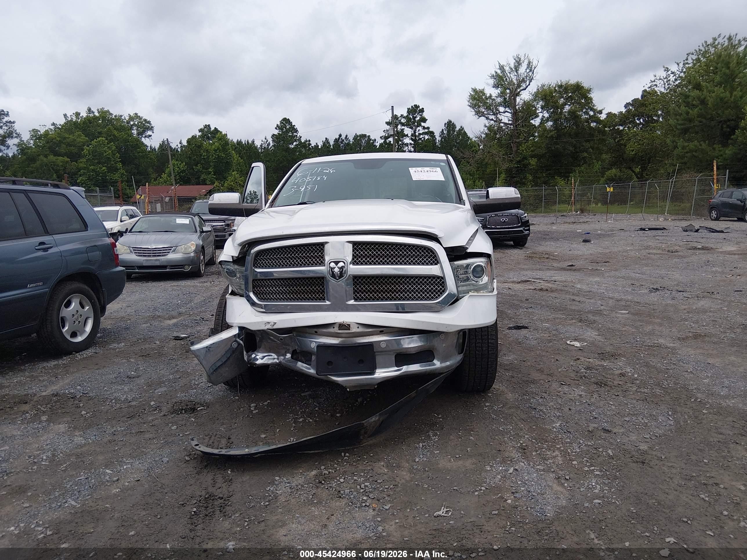 2014 Ram 1500 Longhorn Limited White vin: 1C6RR7PT3ES473951