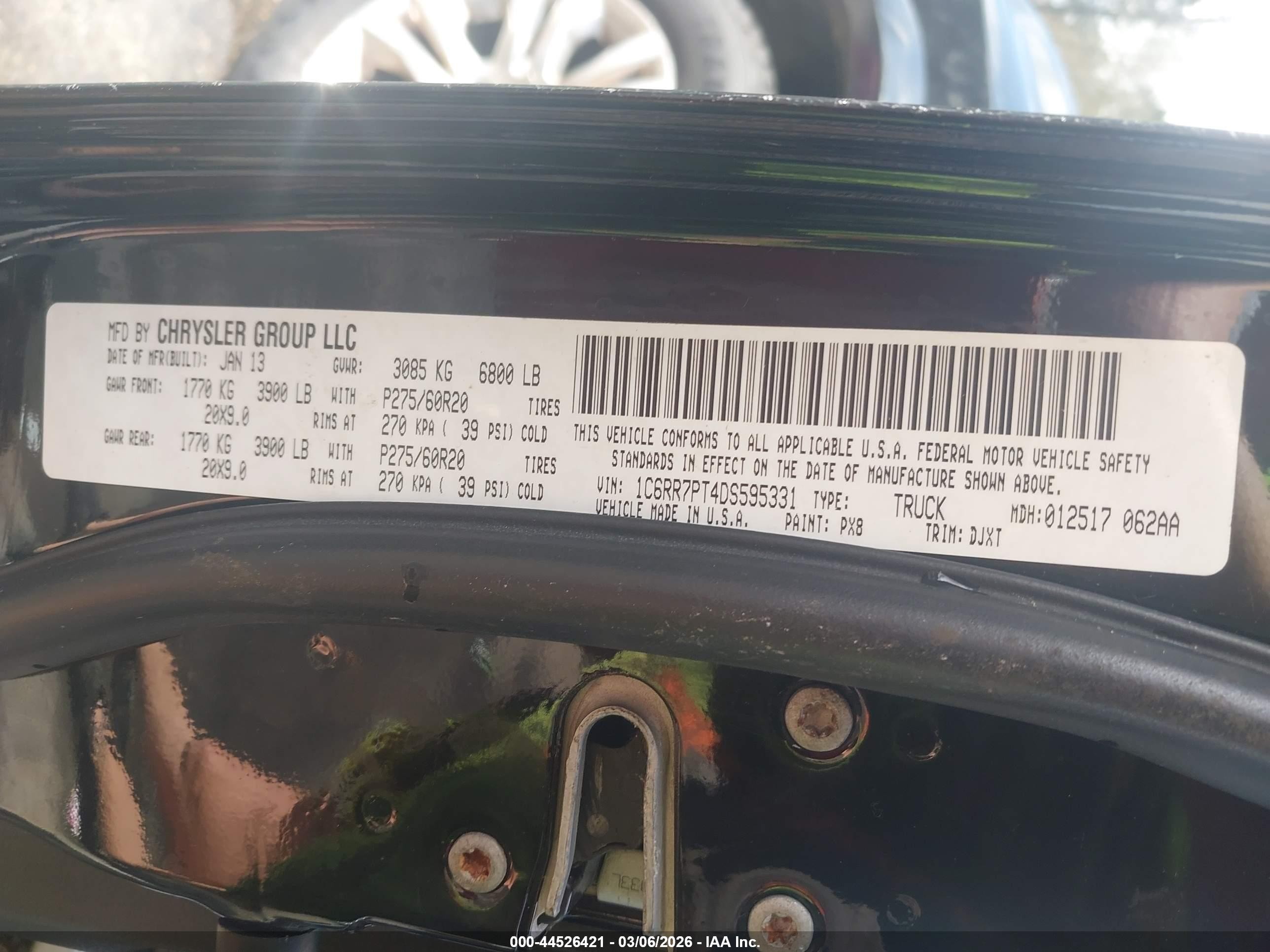 2013 Ram 1500 Laramie Longhorn Edition Черный vin: 1C6RR7PT4DS595331