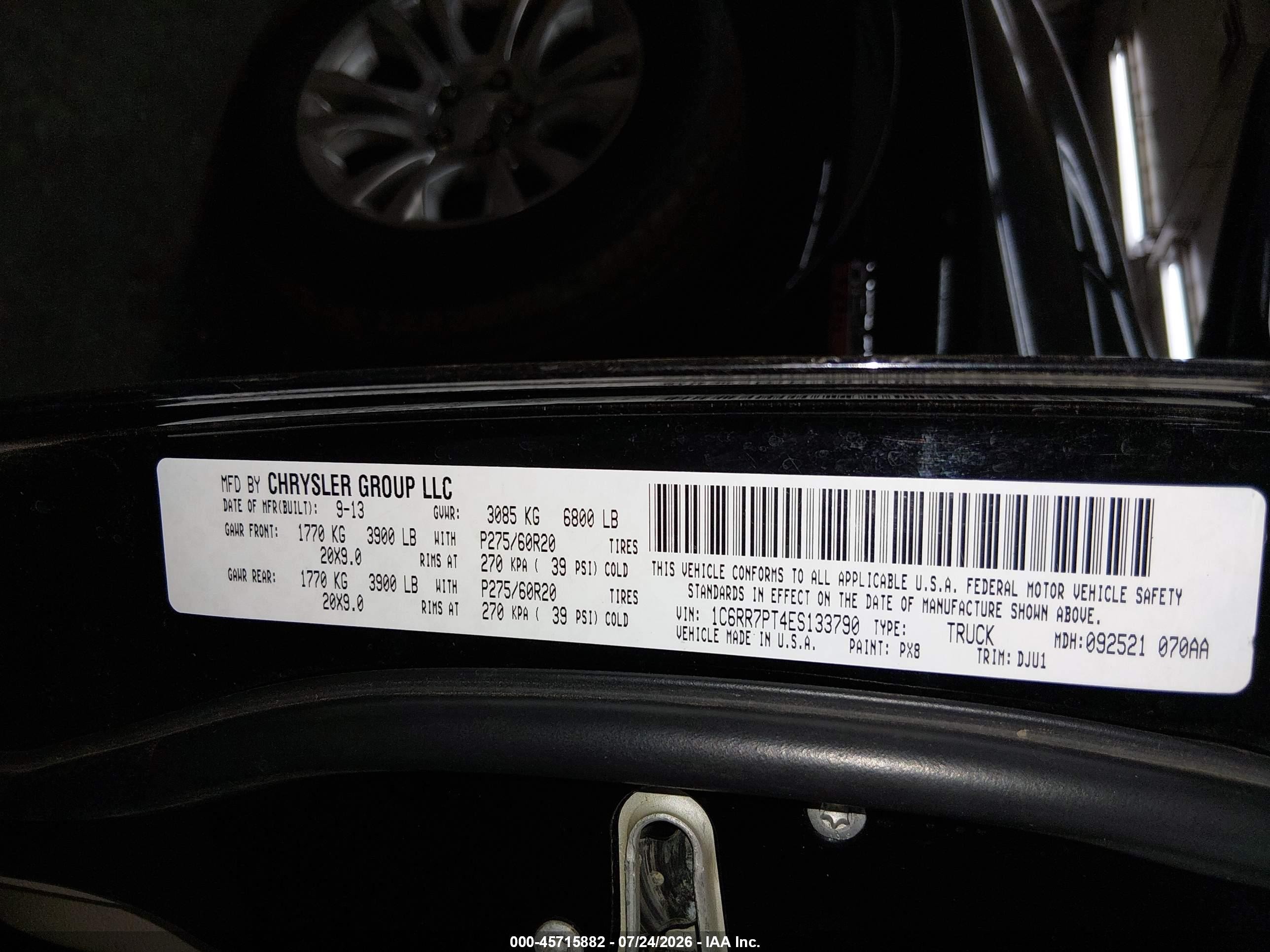 2014 Ram 1500 Longhorn Black vin: 1C6RR7PT4ES133790