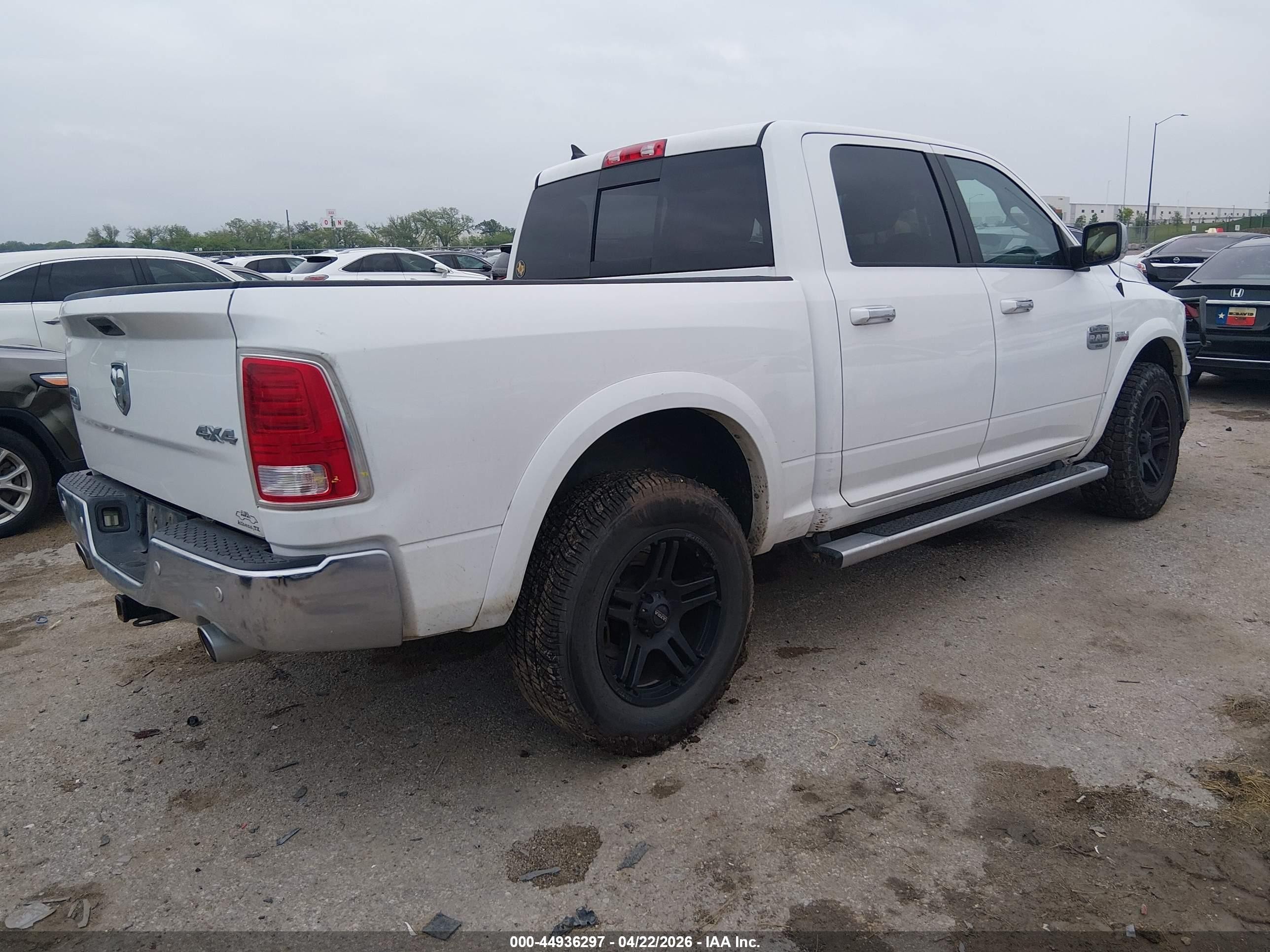 2014 Ram 1500 Longhorn White vin: 1C6RR7PT4ES232416