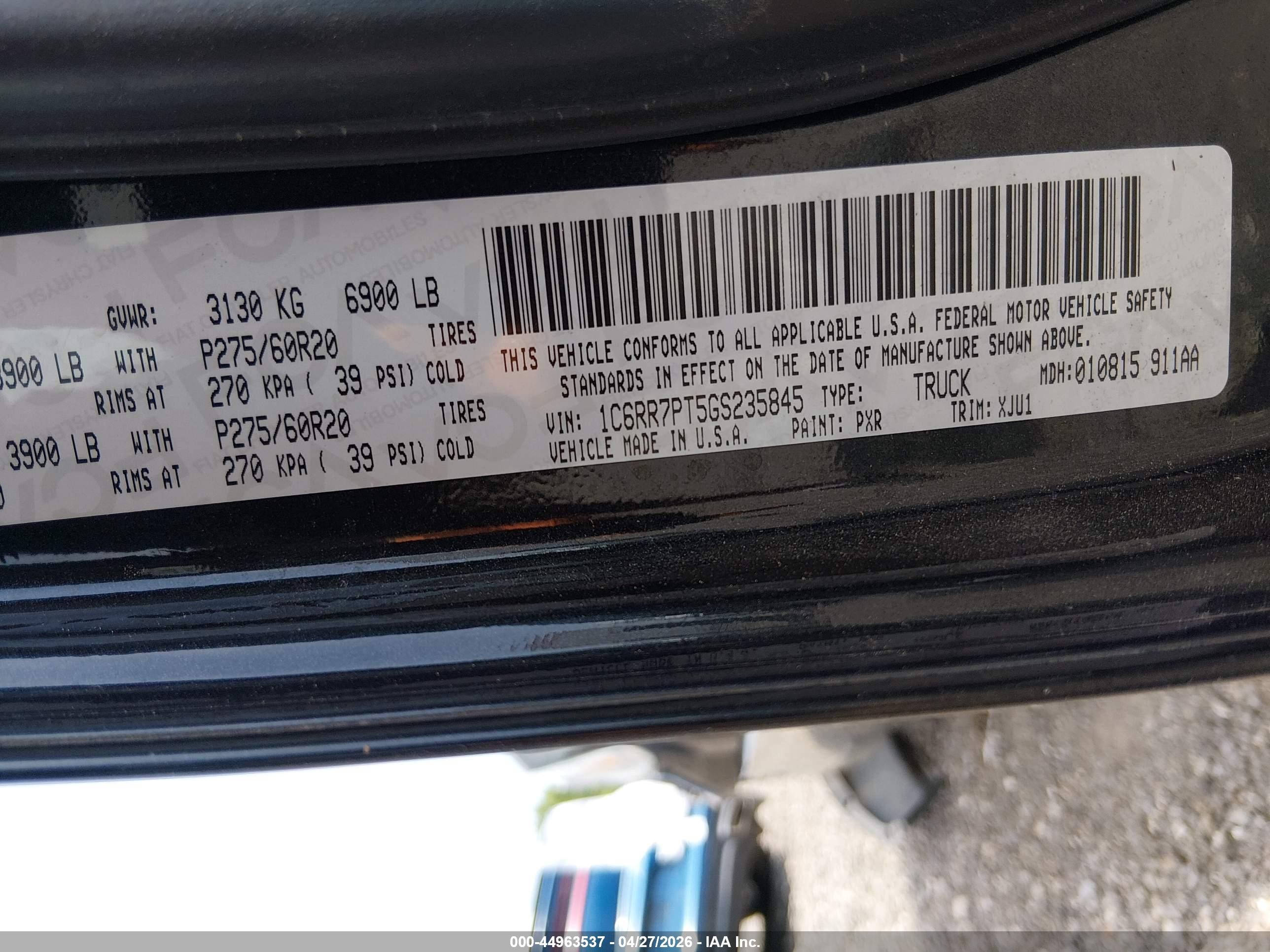 2016 Ram 1500 Longhorn Черный vin: 1C6RR7PT5GS235845