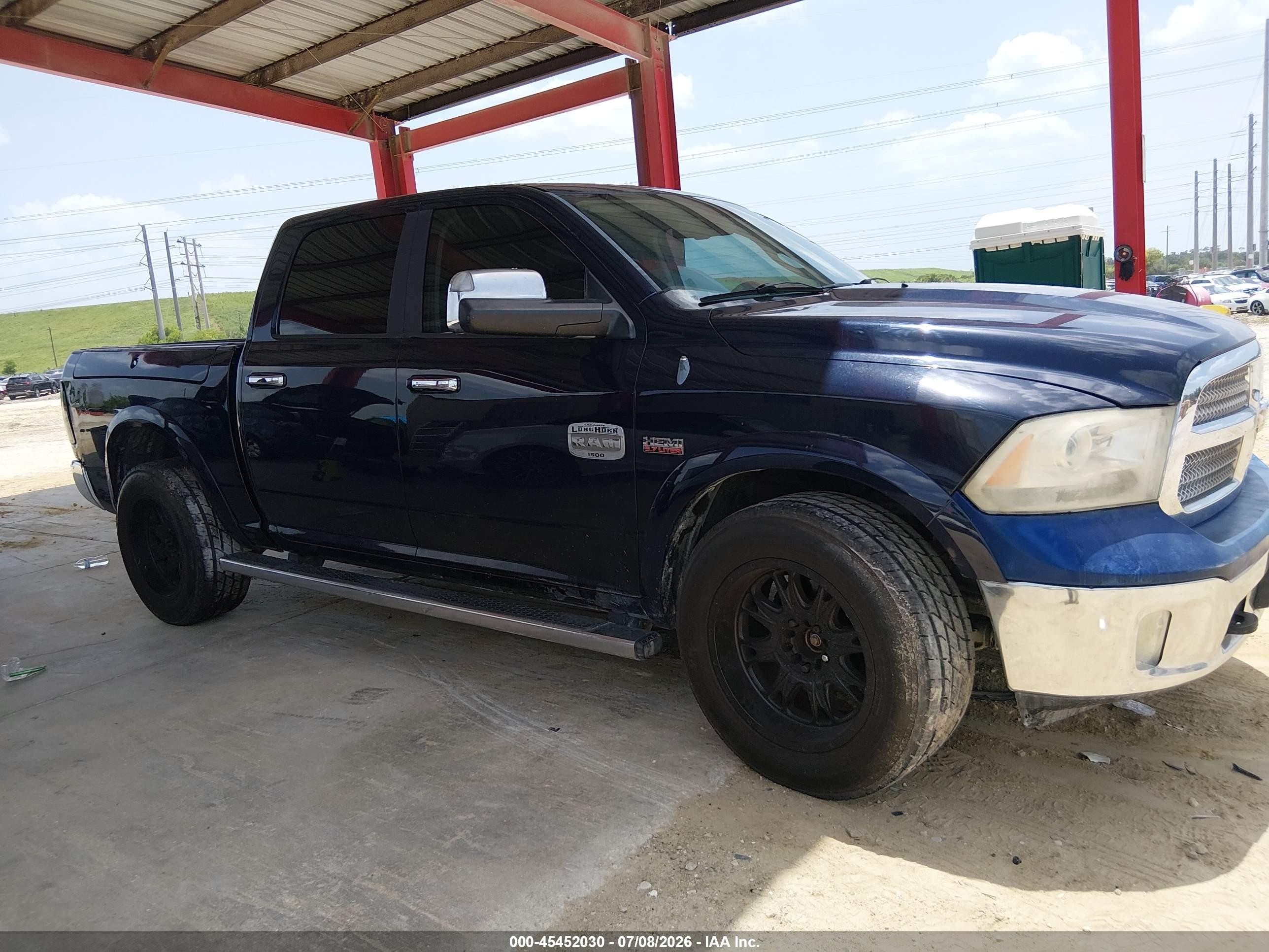 2013 Ram 1500 Laramie Longhorn Edition Blue vin: 1C6RR7PT8DS525153