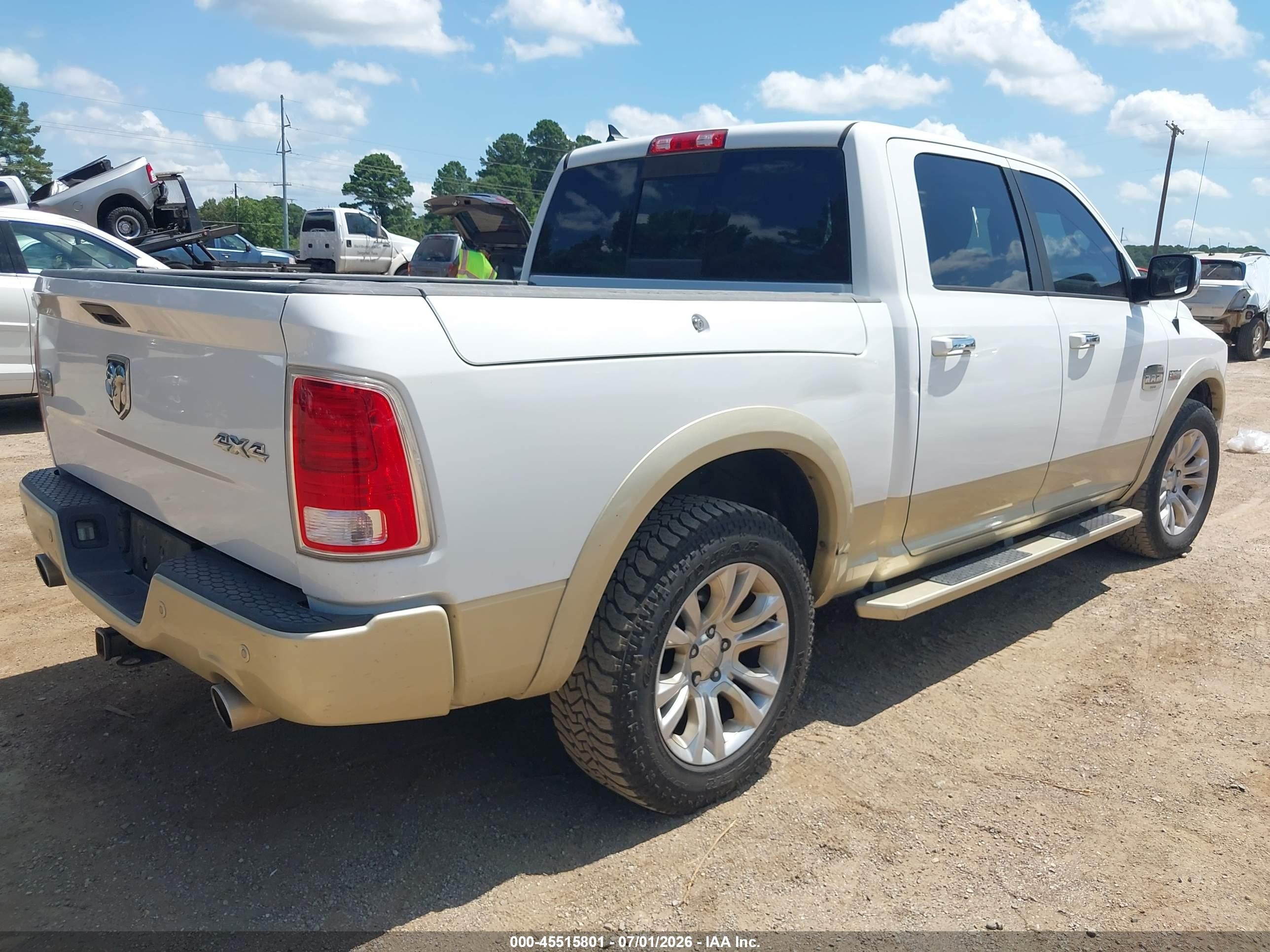 2014 Ram 1500 Longhorn Белый vin: 1C6RR7PT8ES472181