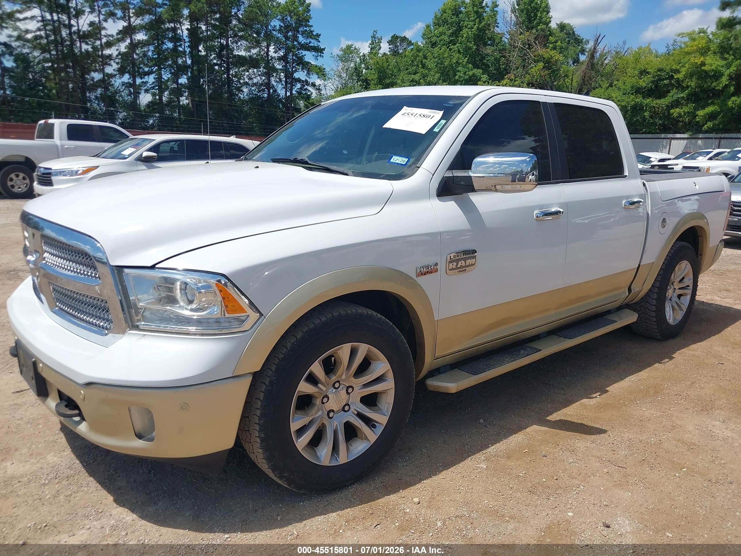 2014 Ram 1500 Longhorn Белый vin: 1C6RR7PT8ES472181