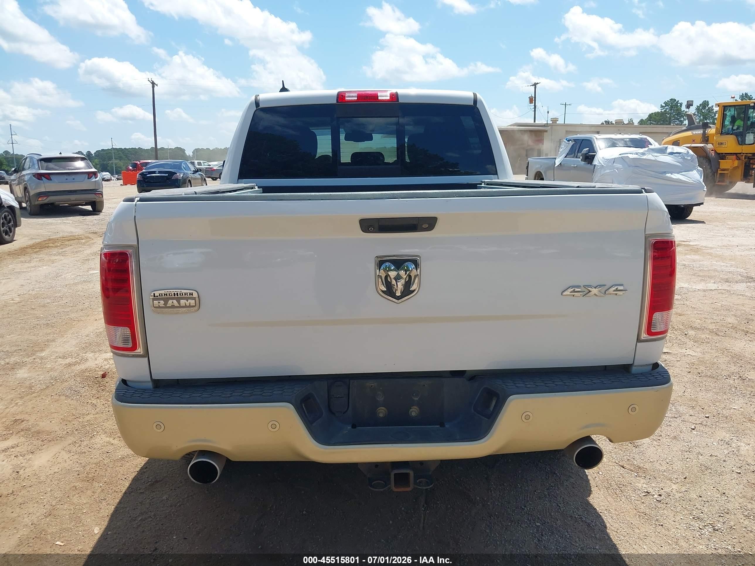 2014 Ram 1500 Longhorn Белый vin: 1C6RR7PT8ES472181