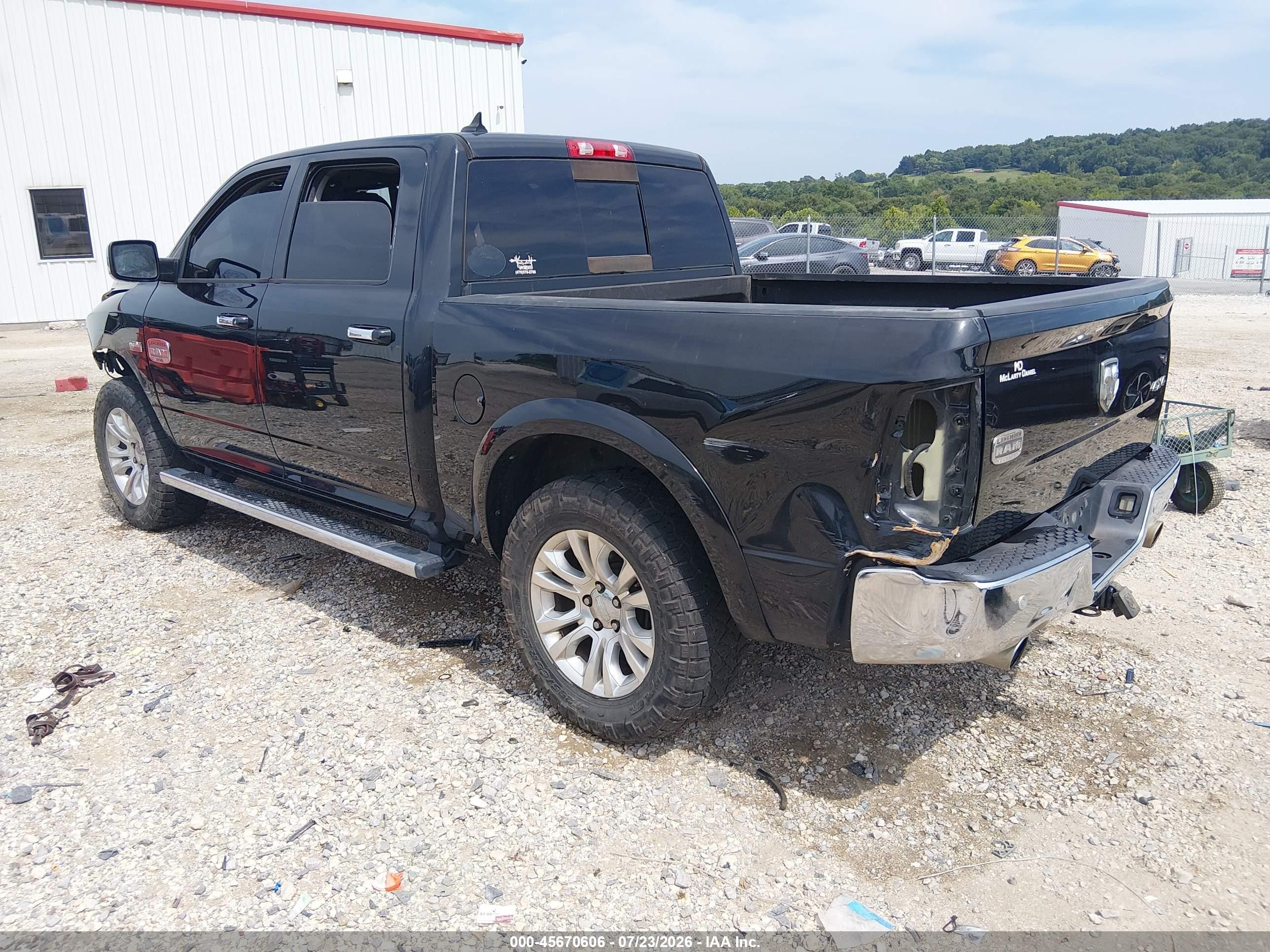 2015 Ram 1500 Laramie Longhorn Черный vin: 1C6RR7PT8FS679414