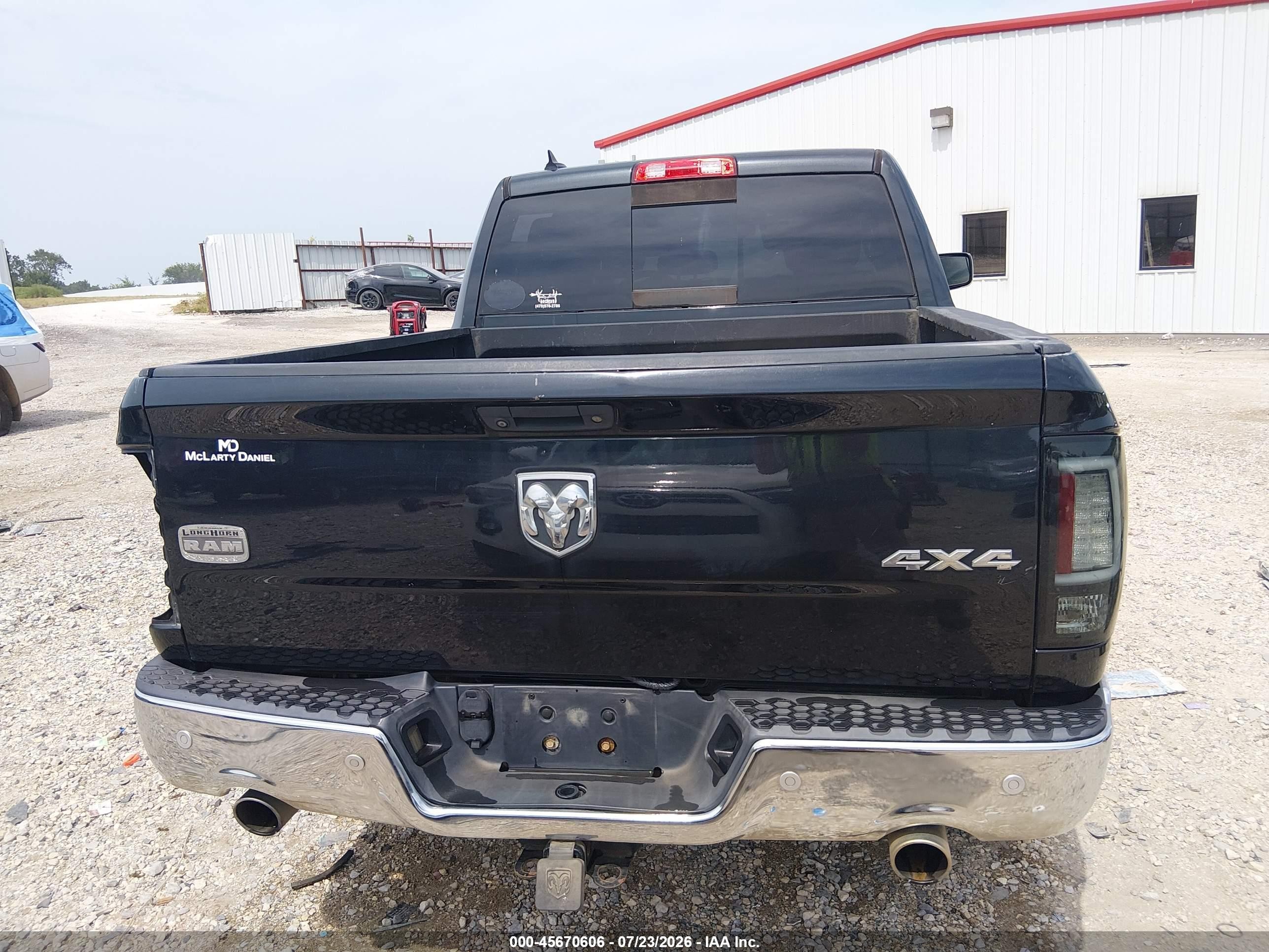 2015 Ram 1500 Laramie Longhorn Черный vin: 1C6RR7PT8FS679414