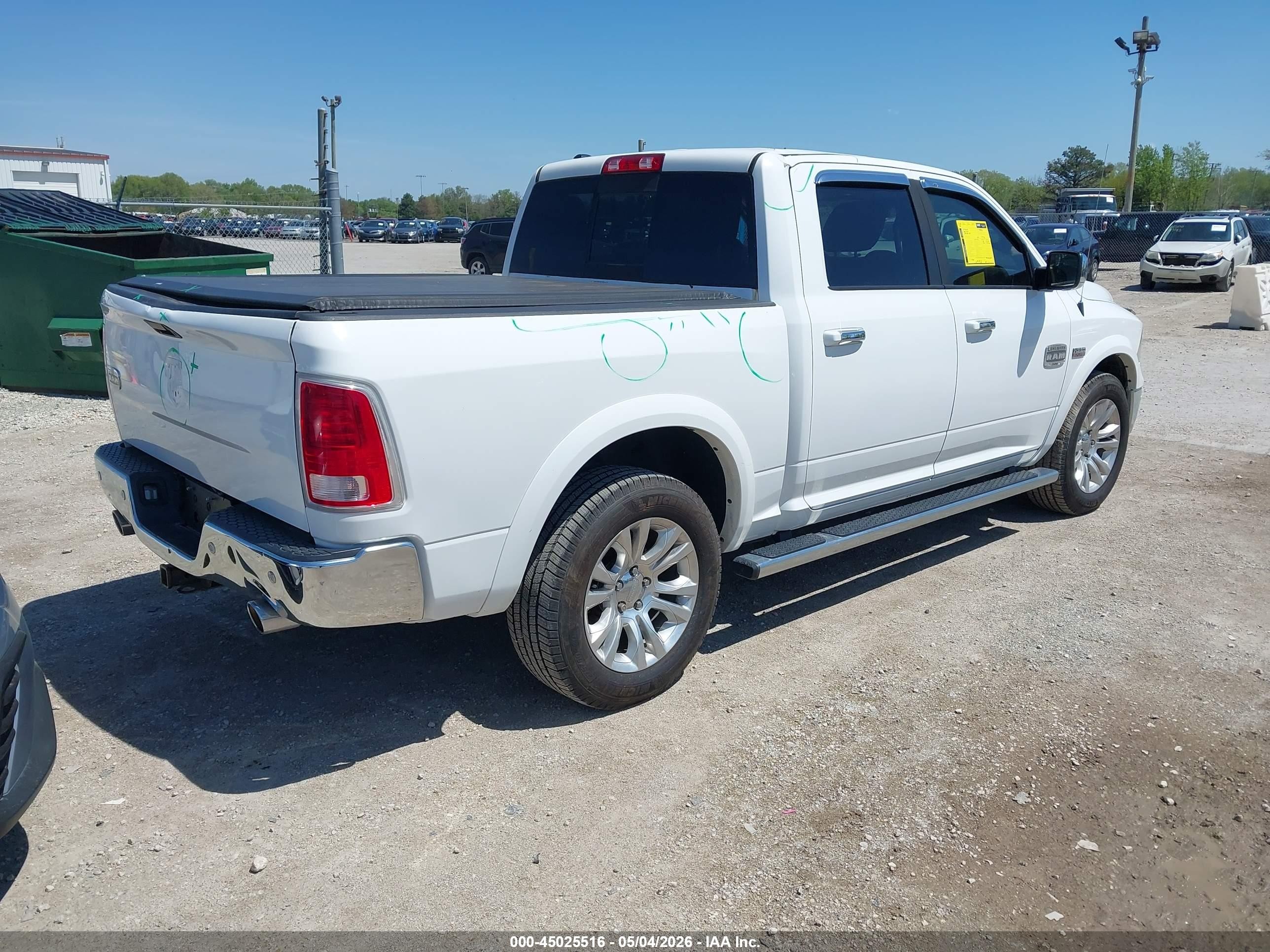 2016 Ram 1500 Longhorn White vin: 1C6RR7PT9GS168697