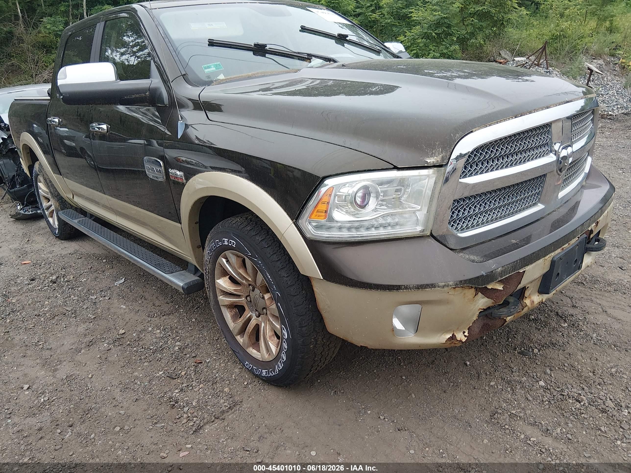 2013 Ram 1500 Laramie Longhorn Edition Brown vin: 1C6RR7PTXDS582387
