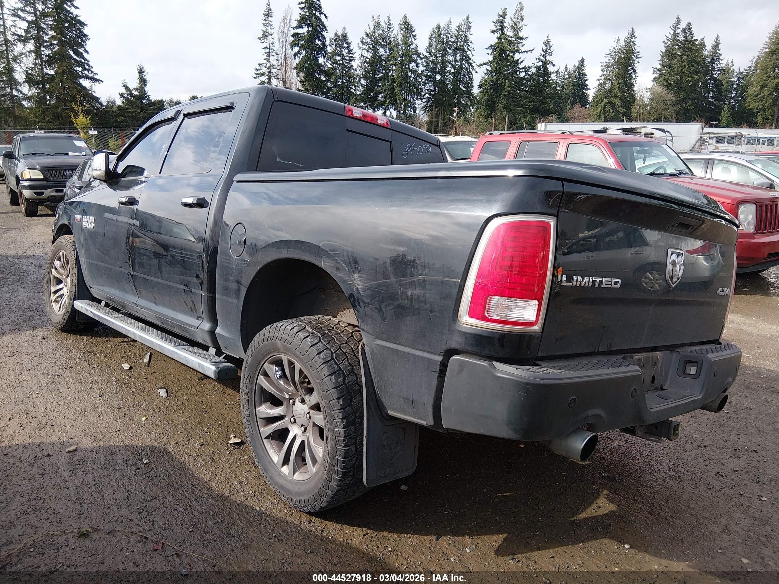 2014 Ram 1500 Longhorn Black vin: 1C6RR7PTXES295052