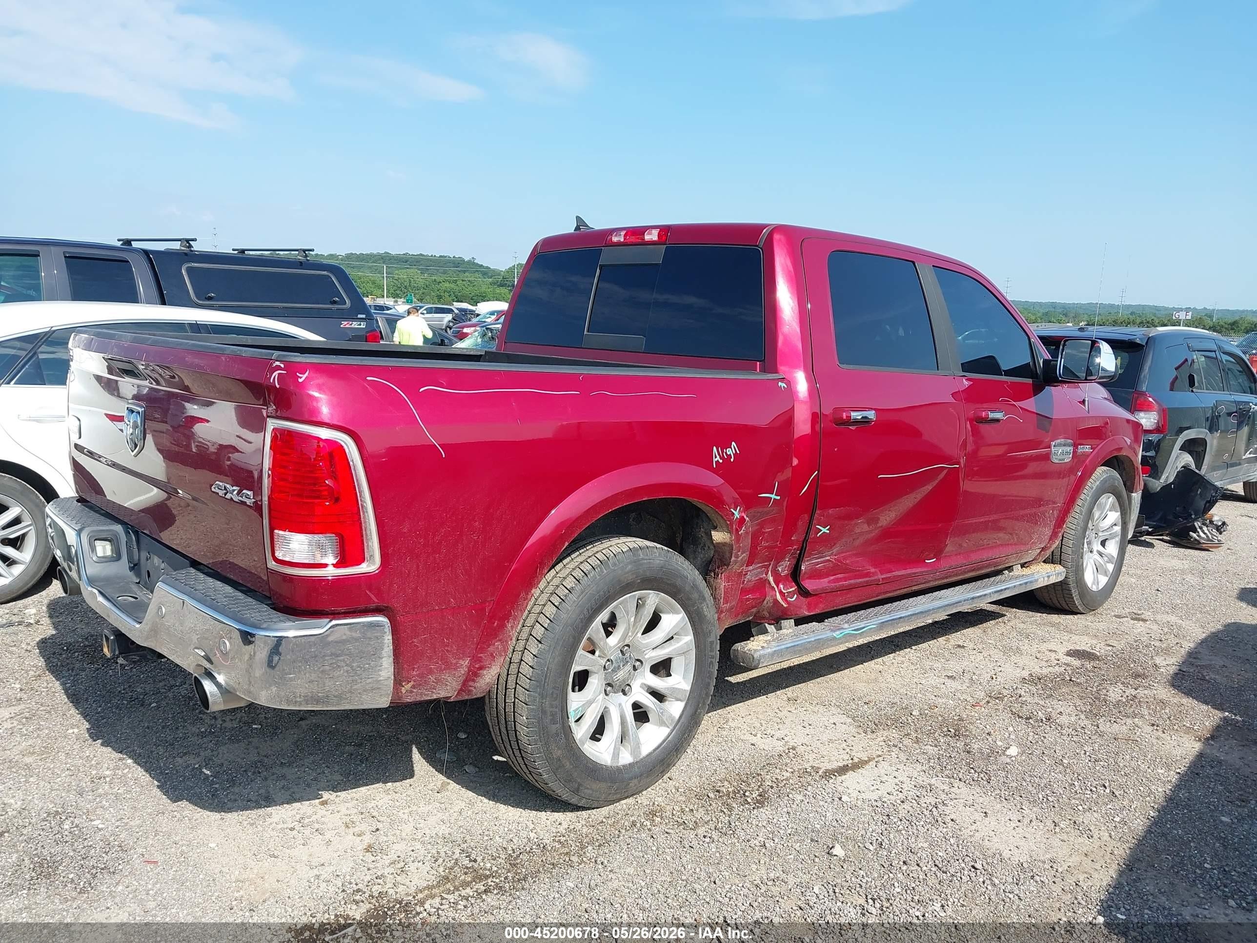 2014 Ram 1500 Longhorn Red vin: 1C6RR7PTXES407896