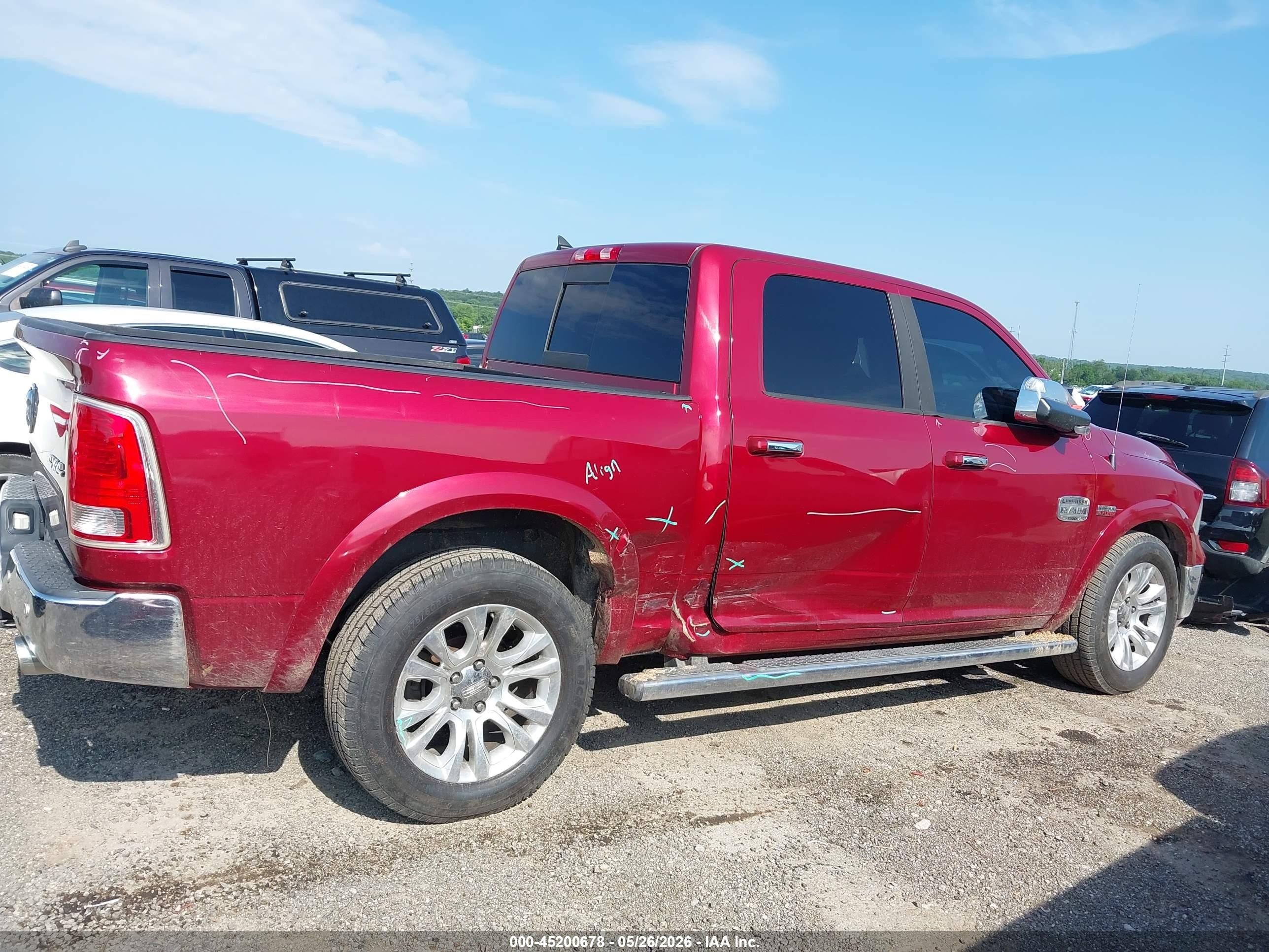 2014 Ram 1500 Longhorn Red vin: 1C6RR7PTXES407896