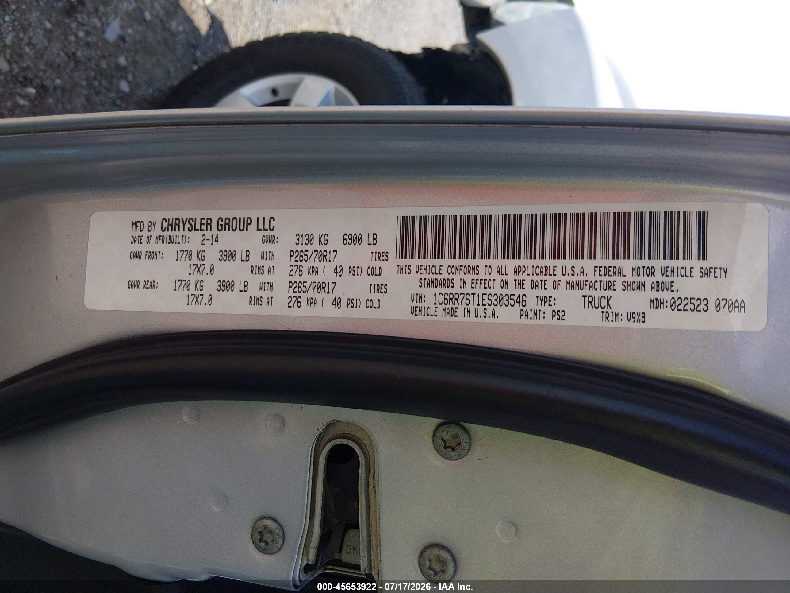 2014 Ram 1500 Tradesman Silver vin: 1C6RR7ST1ES303546