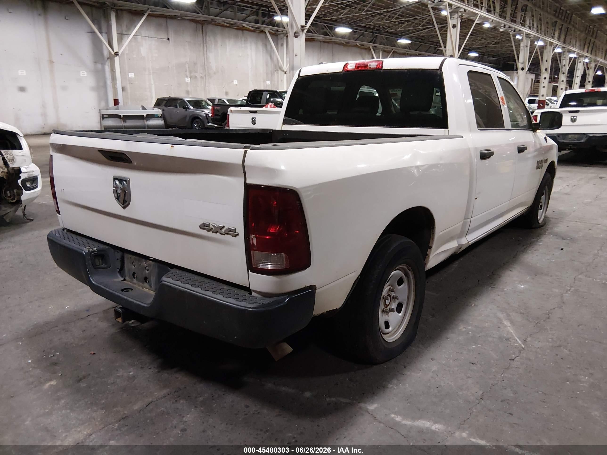 2015 Ram 1500 Tradesman White vin: 1C6RR7ST6FS766476