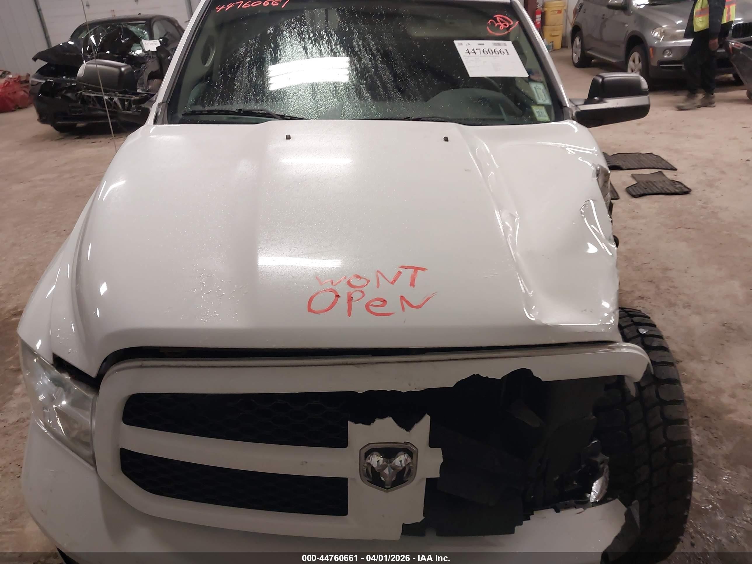 2014 Ram 1500 Slt White vin: 1C6RR7TT0ES313192