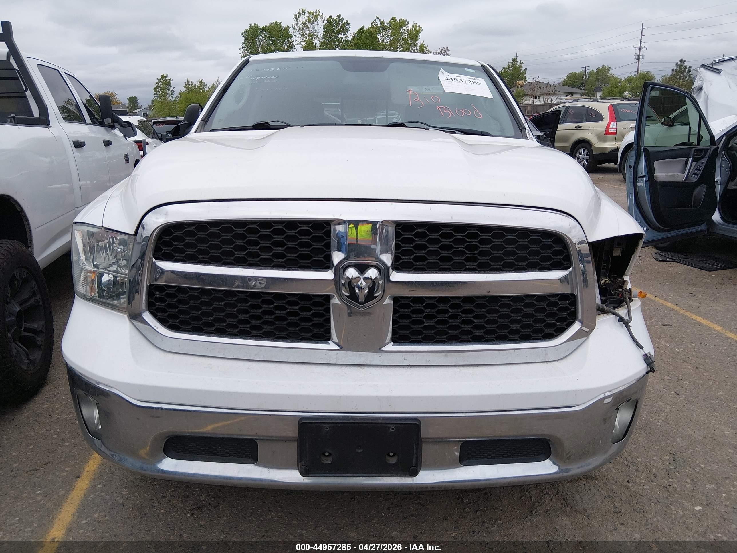 2014 Ram 1500 Slt White vin: 1C6RR7TT6ES474968