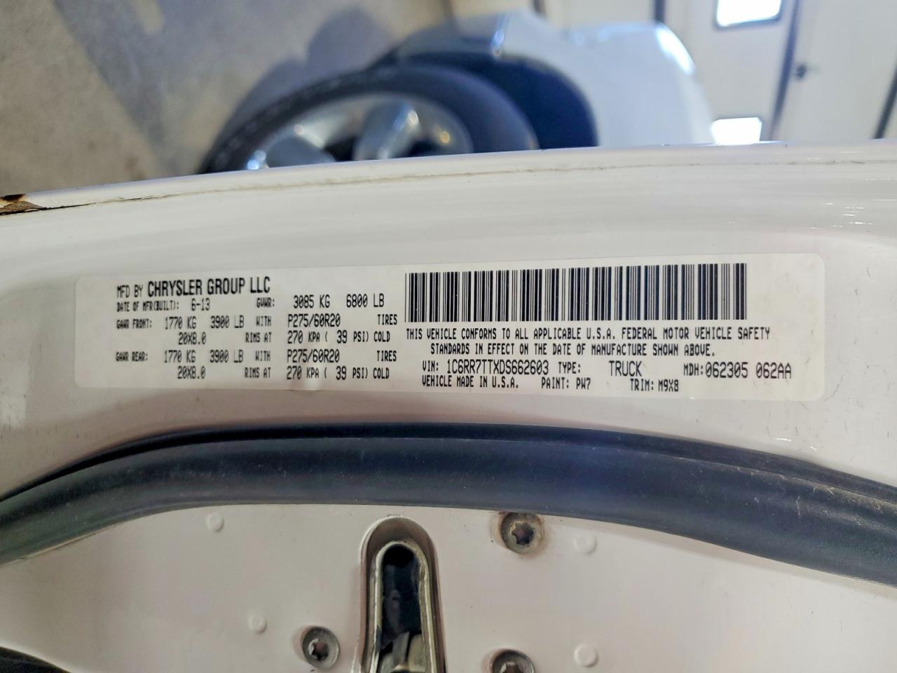 2013 Ram 1500 Slt White vin: 1C6RR7TTXDS662603