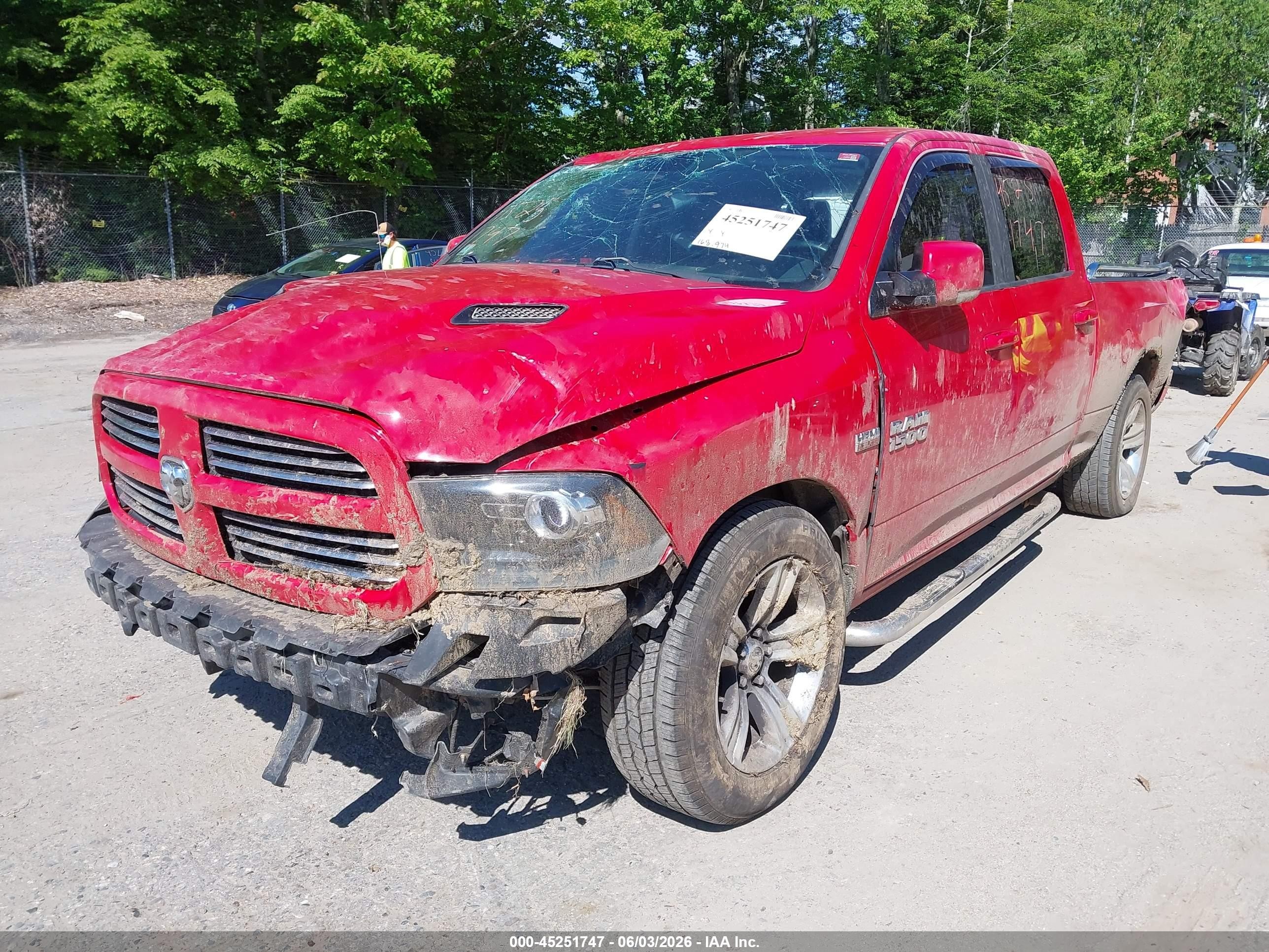 2013 Ram 1500 Sport Красный vin: 1C6RR7UT2DS662870