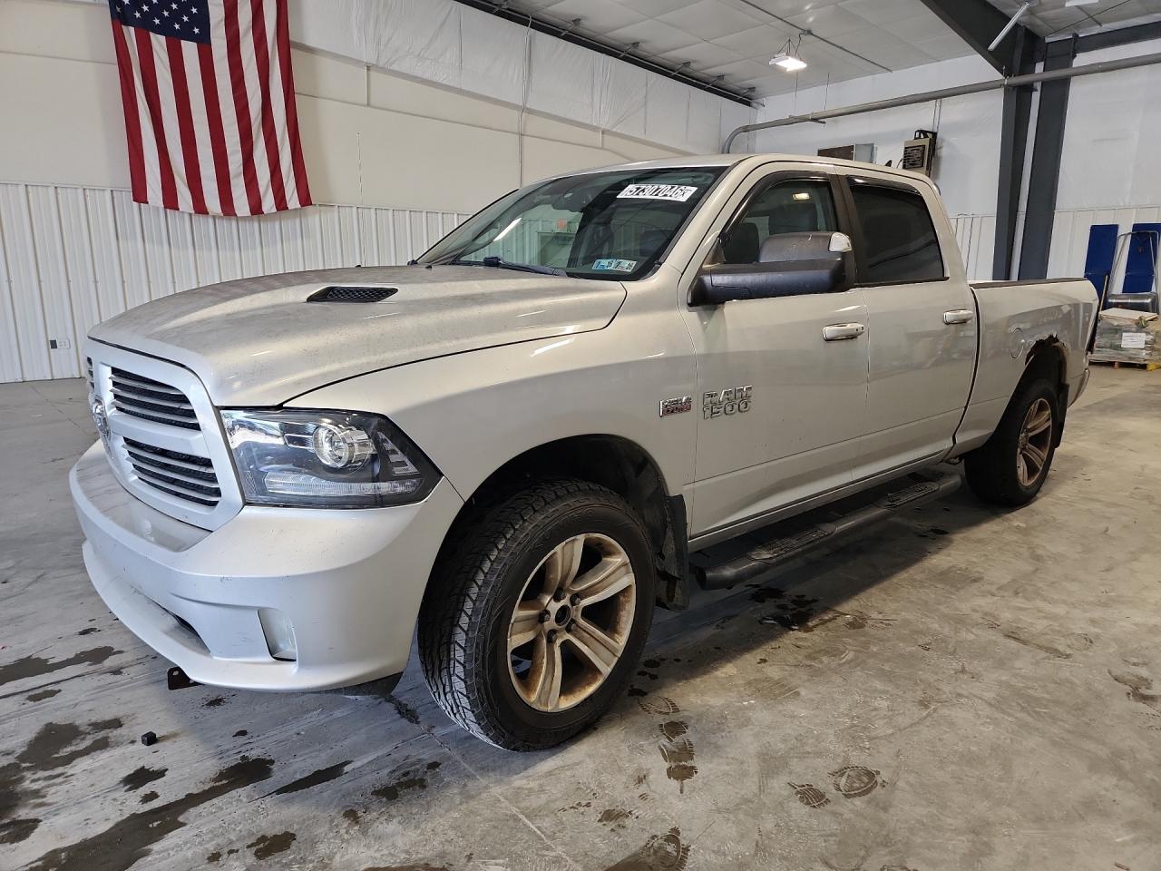 2013 Ram 1500 Sport Silver vin: 1C6RR7UT3DS663526 Damage: Left Front Center Cap, Missing, Replacement Required