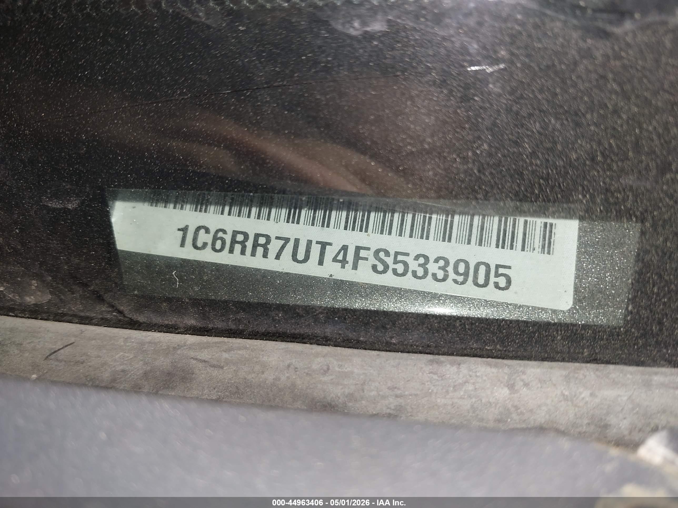 2015 Ram 1500 Sport Серый vin: 1C6RR7UT4FS533905