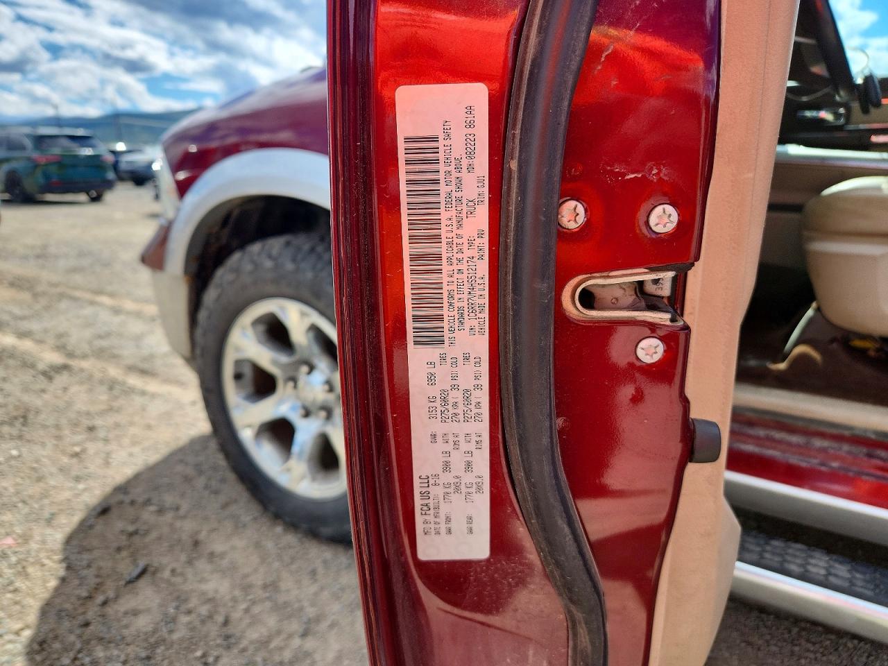 2017 Ram 1500 Laramie Maroon vin: 1C6RR7VM4HS512174