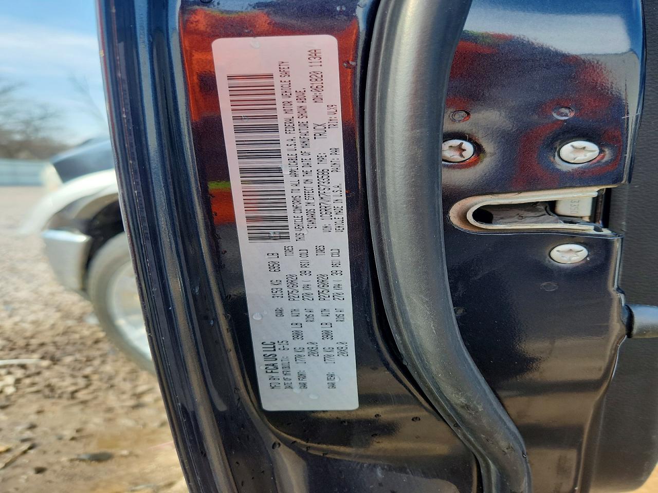 2015 Ram 1500 Laramie Black vin: 1C6RR7VM7FS733586