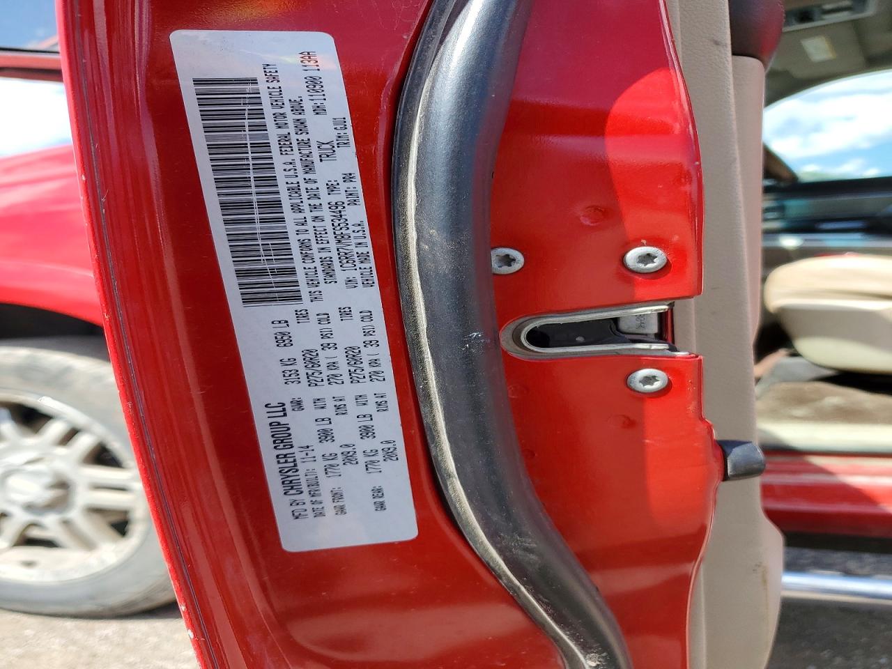 2015 Ram 1500 Laramie Red vin: 1C6RR7VM8FS534496