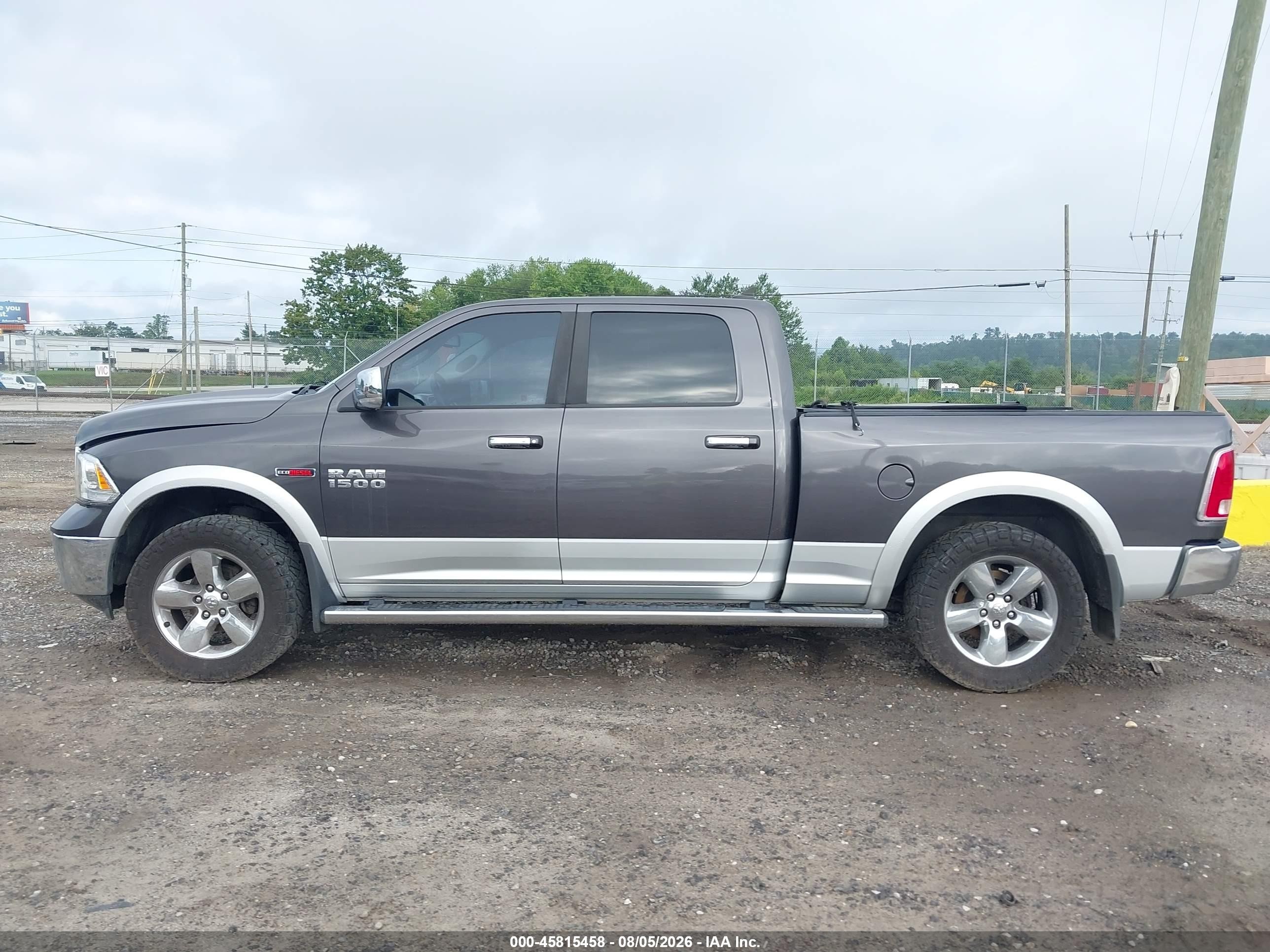 2015 Ram 1500 Laramie Серый vin: 1C6RR7VM8FS557194