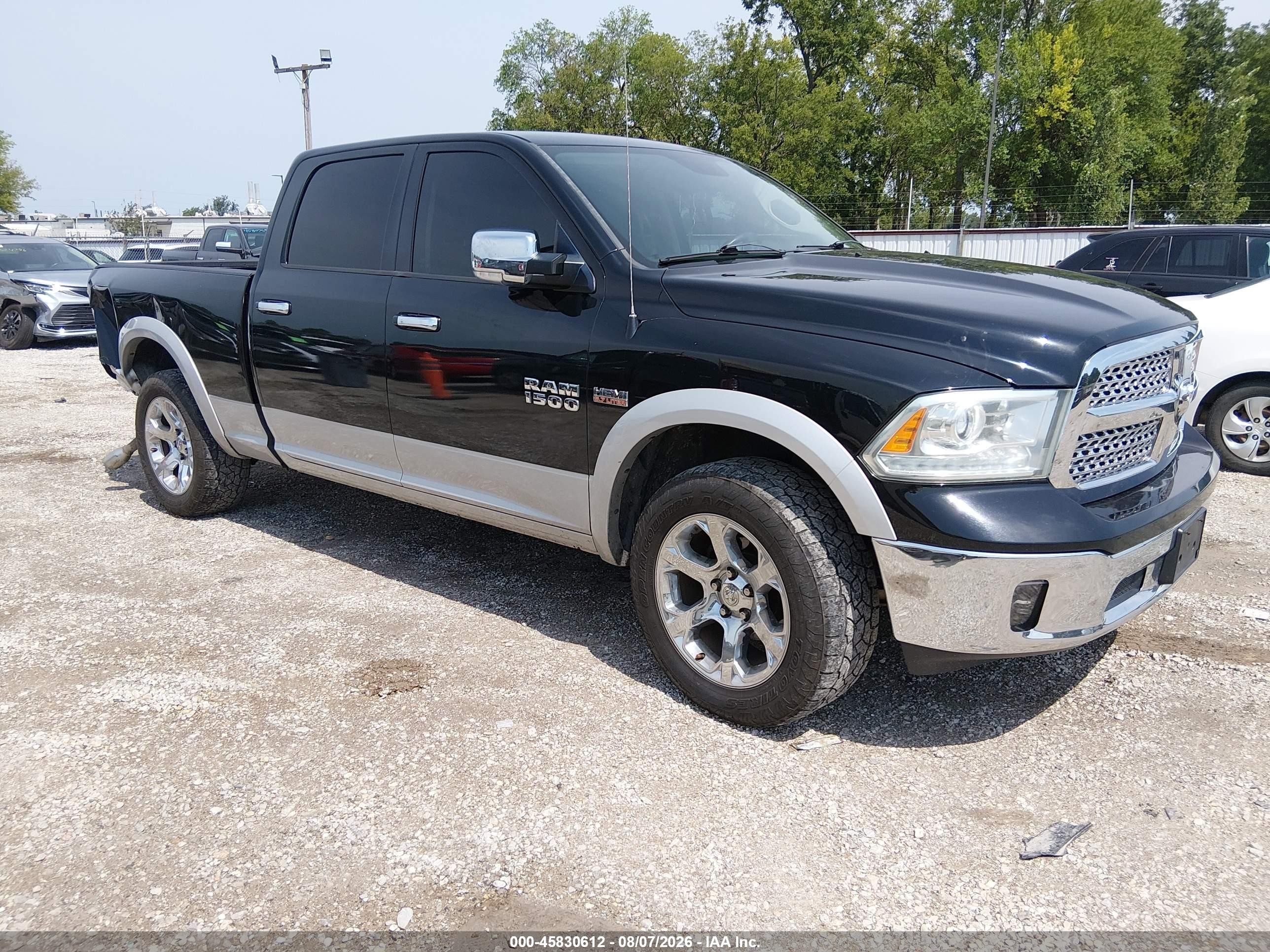 2014 Ram 1500 Laramie Black vin: 1C6RR7VT6ES312304