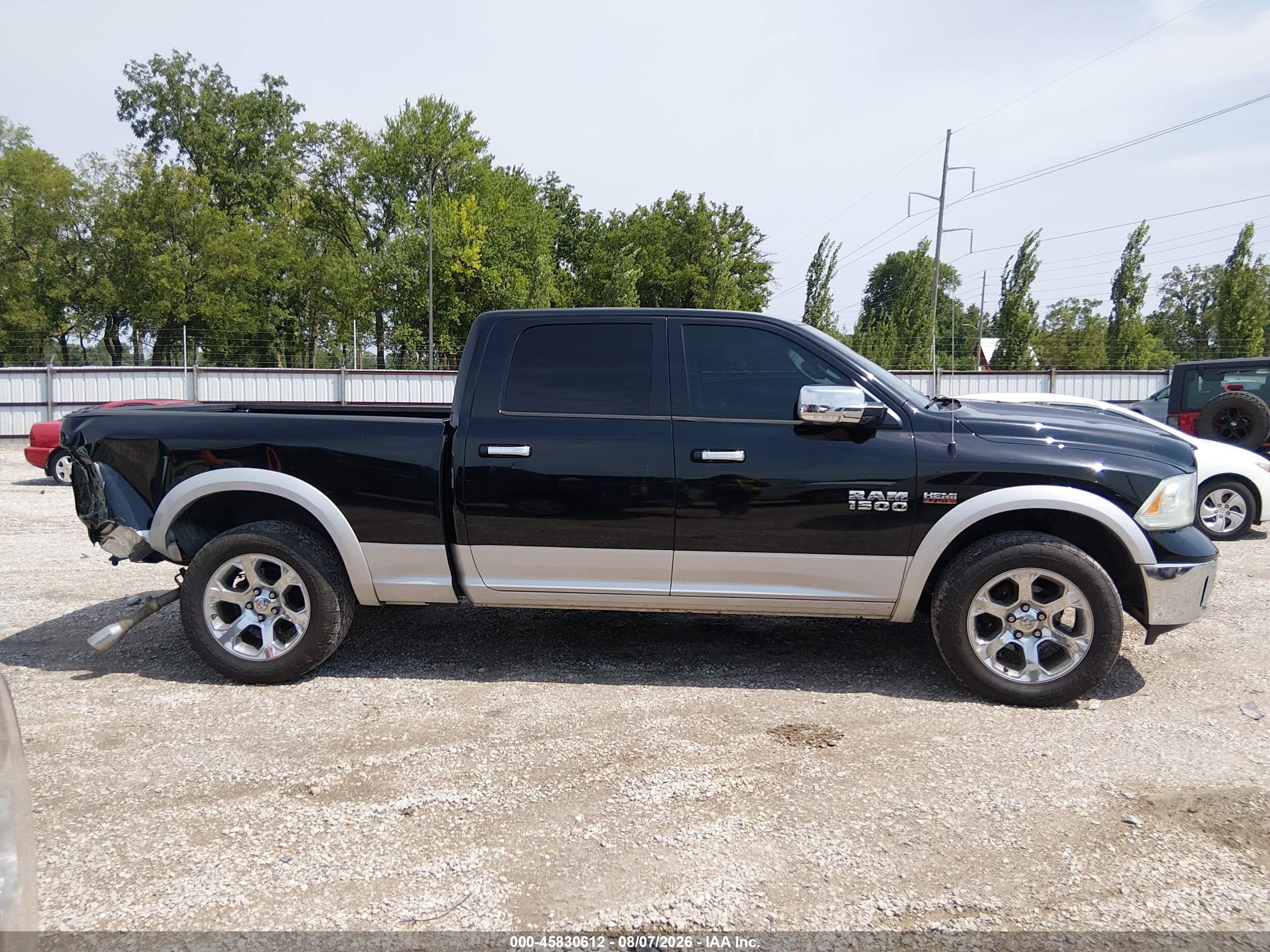 2014 Ram 1500 Laramie Black vin: 1C6RR7VT6ES312304