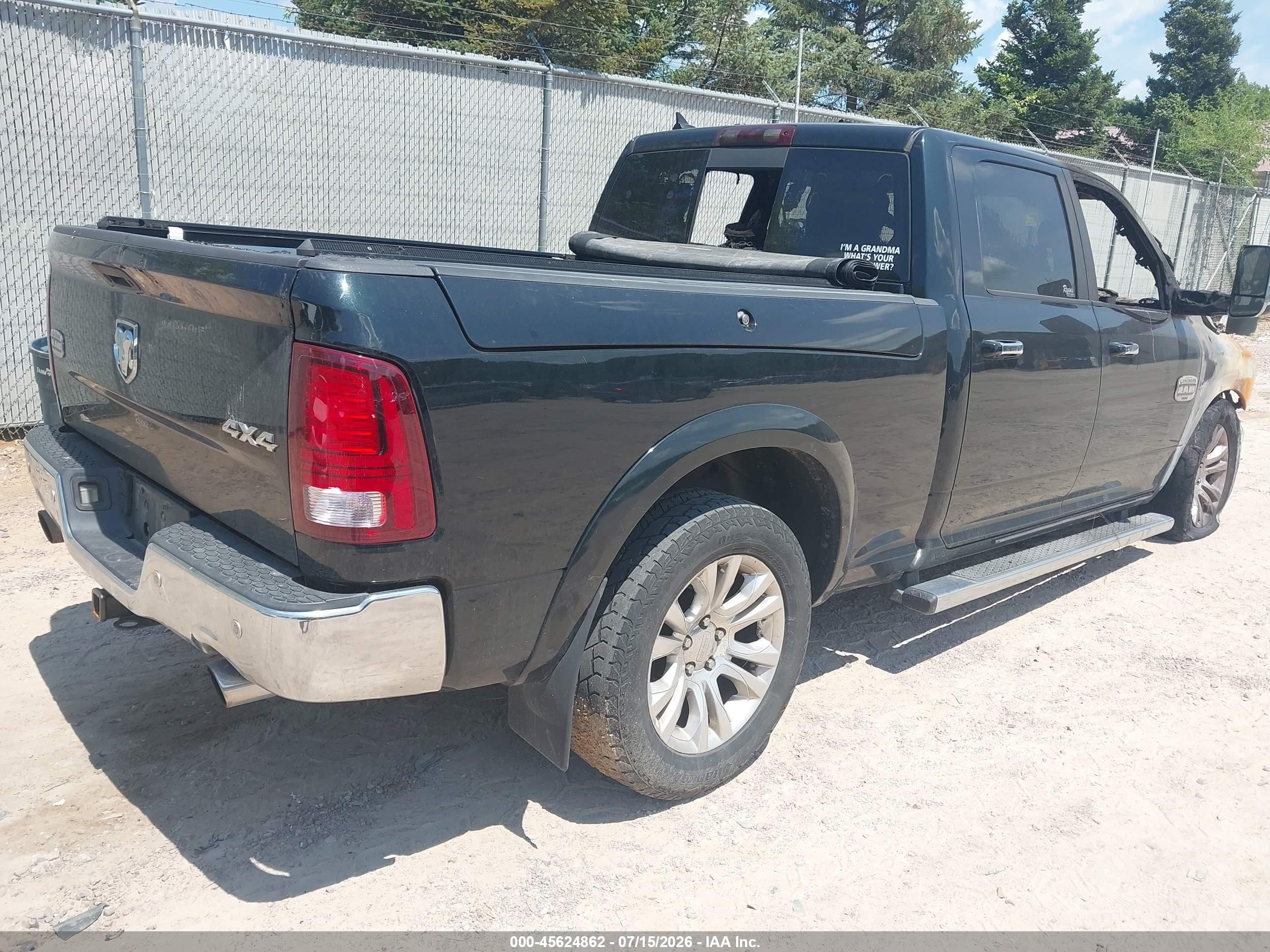 2015 Ram 1500 Laramie Longhorn Black vin: 1C6RR7WM6FS659477