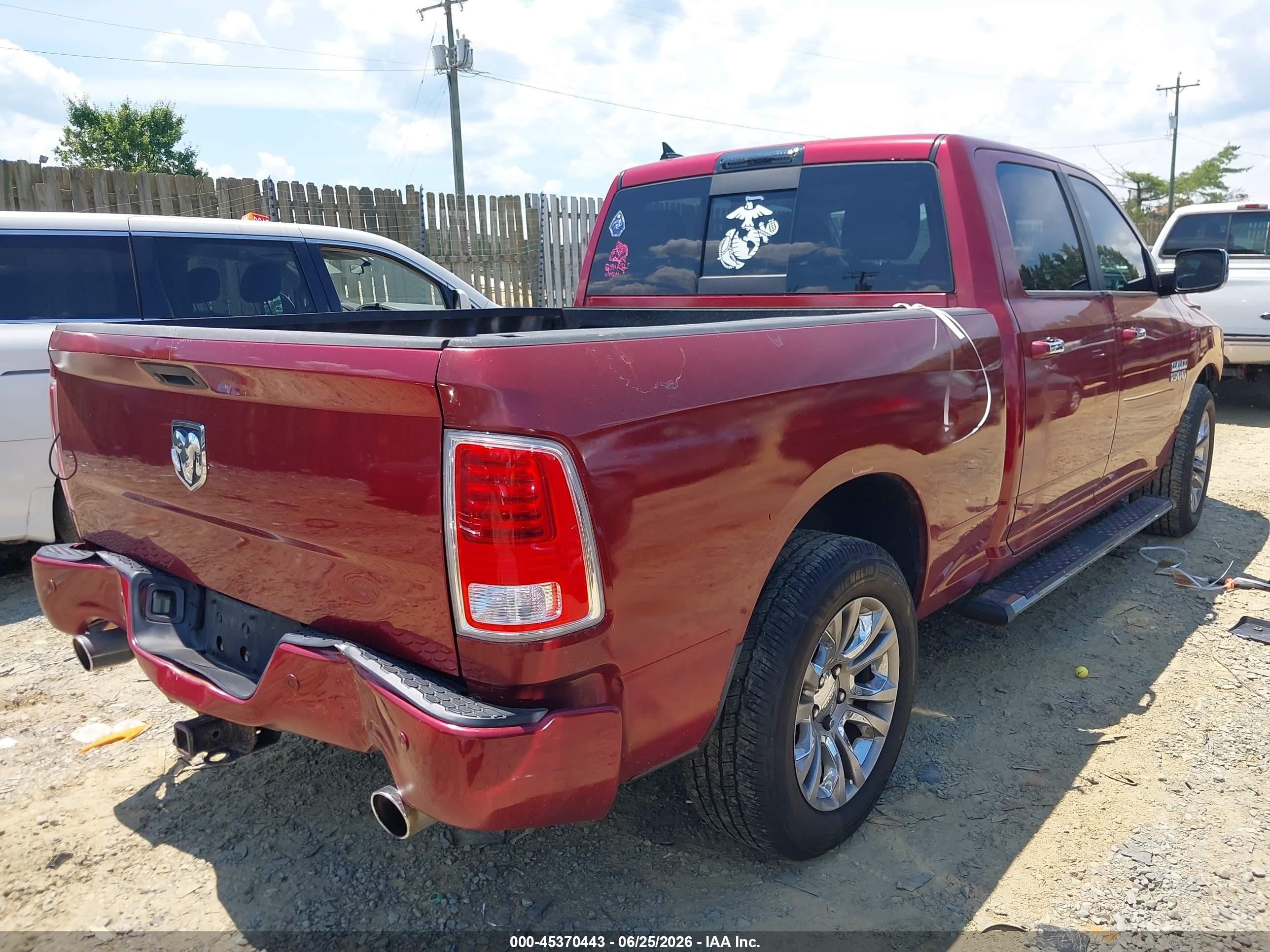 2014 Ram 1500 Longhorn Limited Бордовый vin: 1C6RR7WT7ES414628