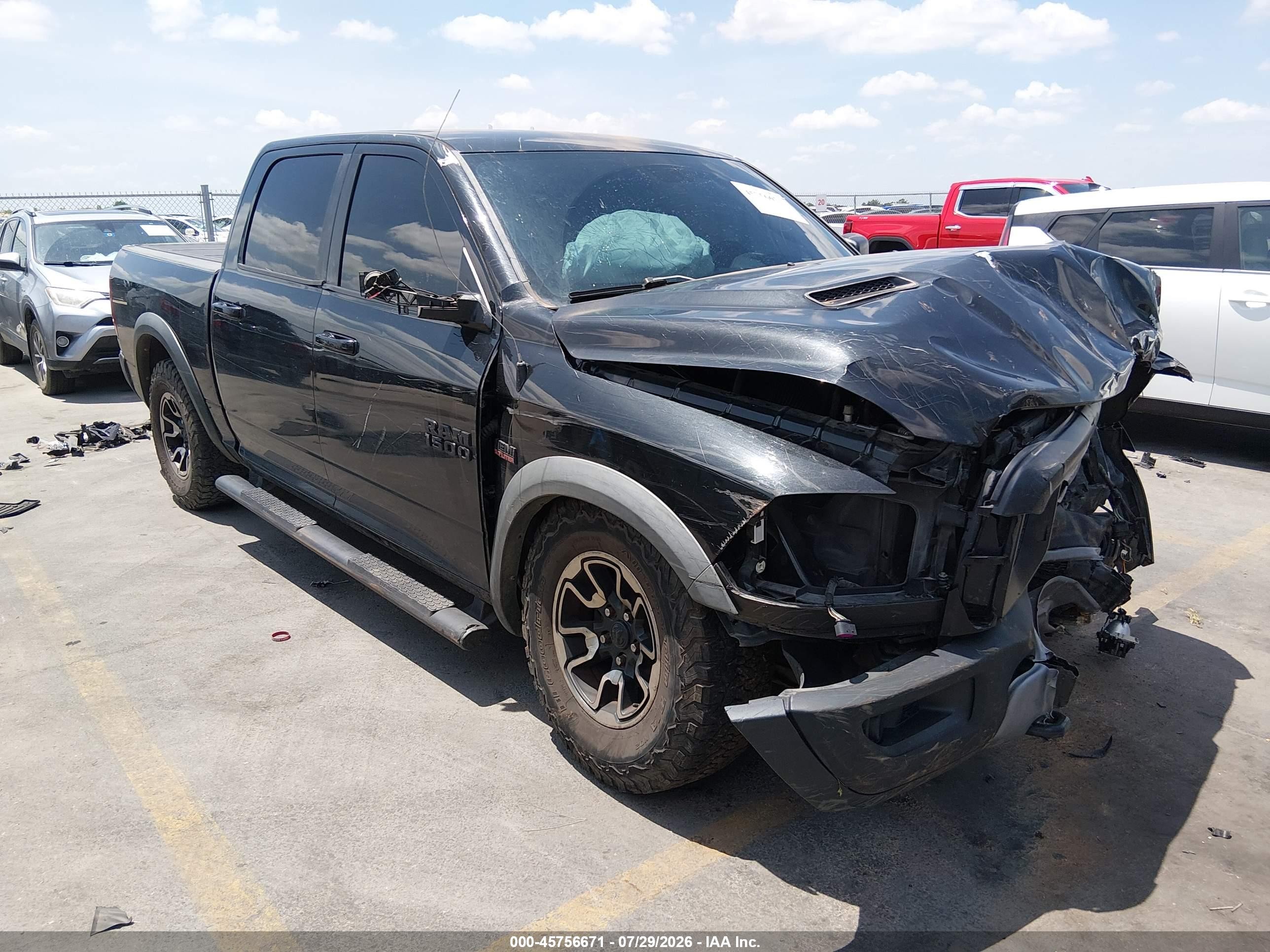 2017 Ram 1500 Rebel  4x4 5'7 Box Black vin: 1C6RR7YT4HS573320