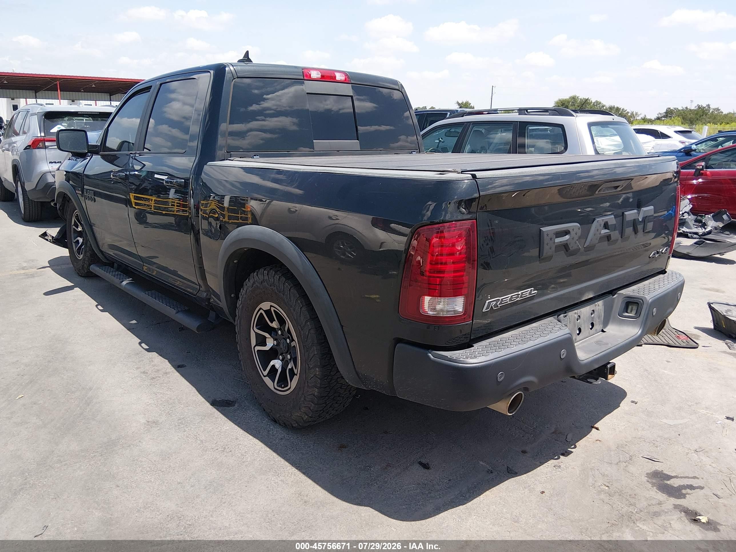 2017 Ram 1500 Rebel  4x4 5'7 Box Black vin: 1C6RR7YT4HS573320