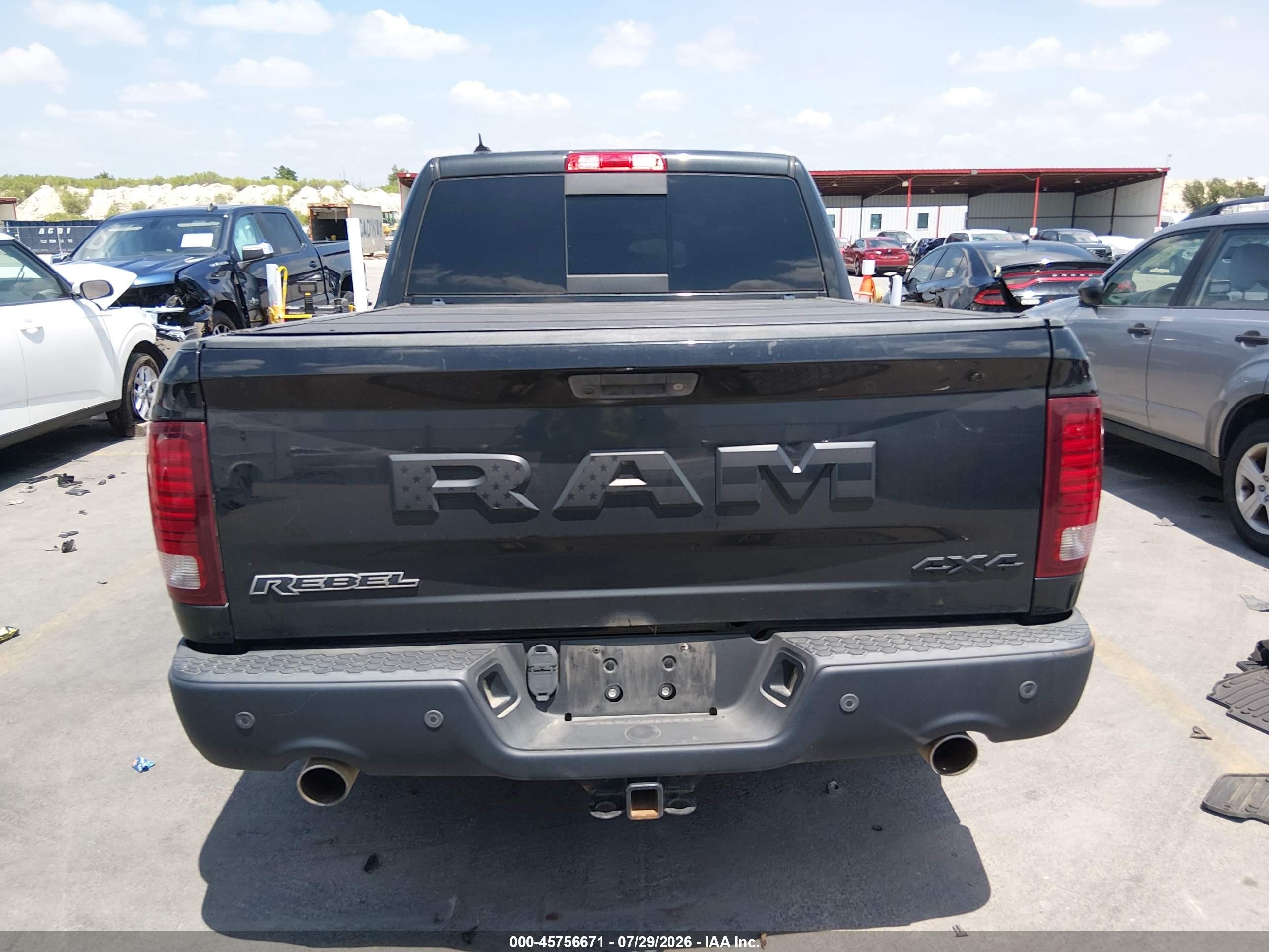 2017 Ram 1500 Rebel  4x4 5'7 Box Black vin: 1C6RR7YT4HS573320