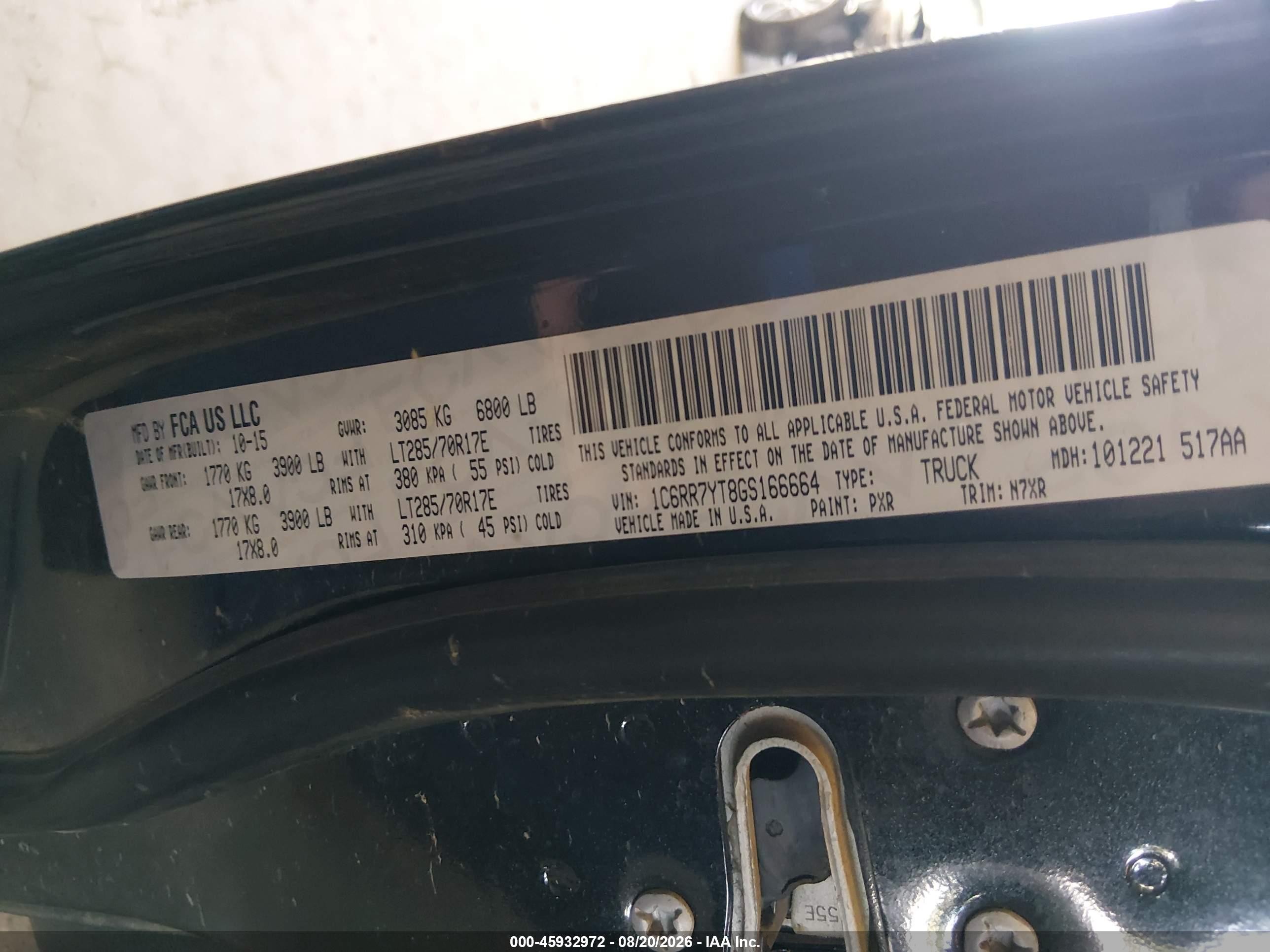 2016 Ram 1500 Rebel Черный vin: 1C6RR7YT8GS166664