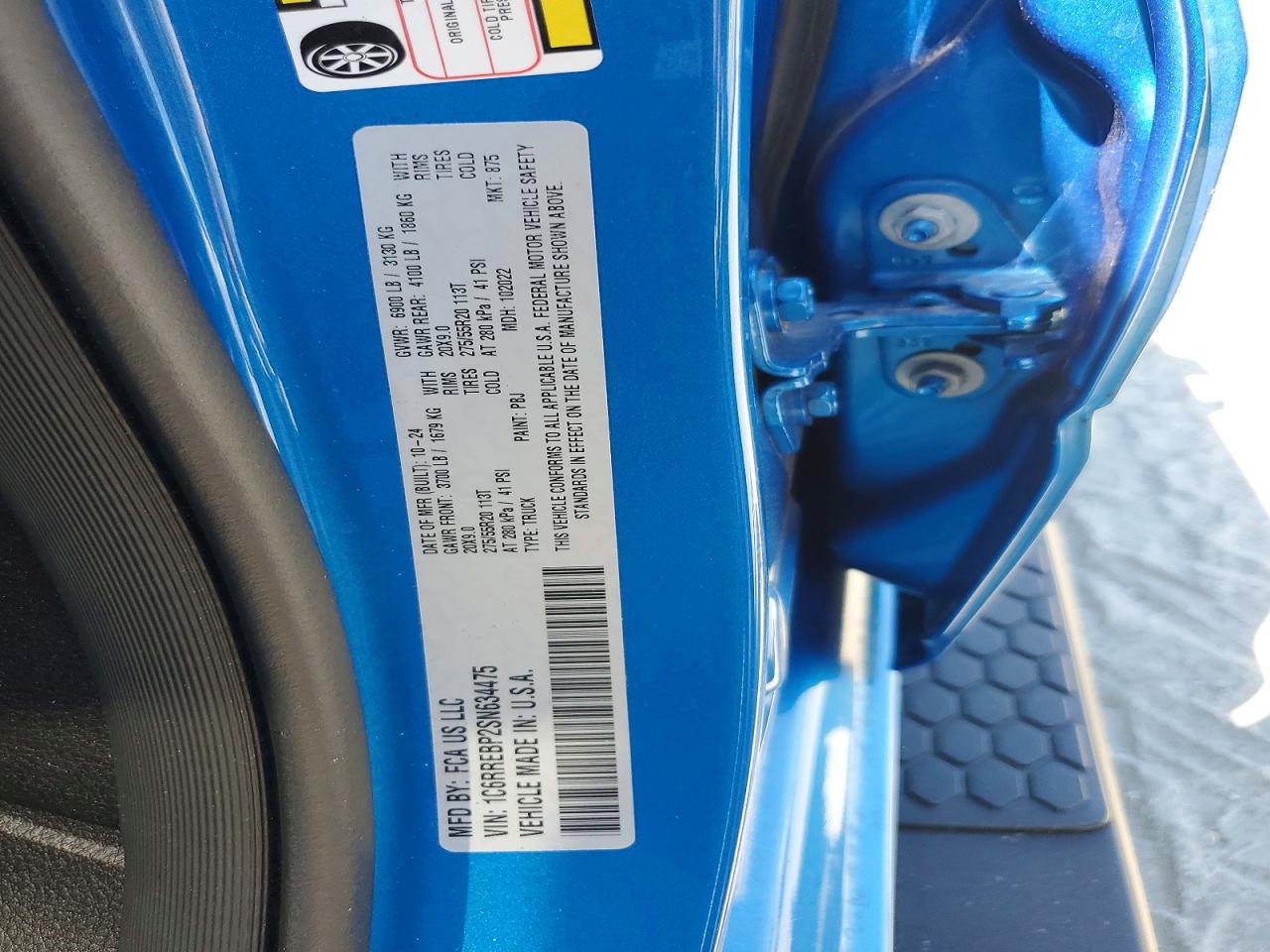 2025 Ram 1500 Big Horn Blue vin: 1C6RREBP2SN634475