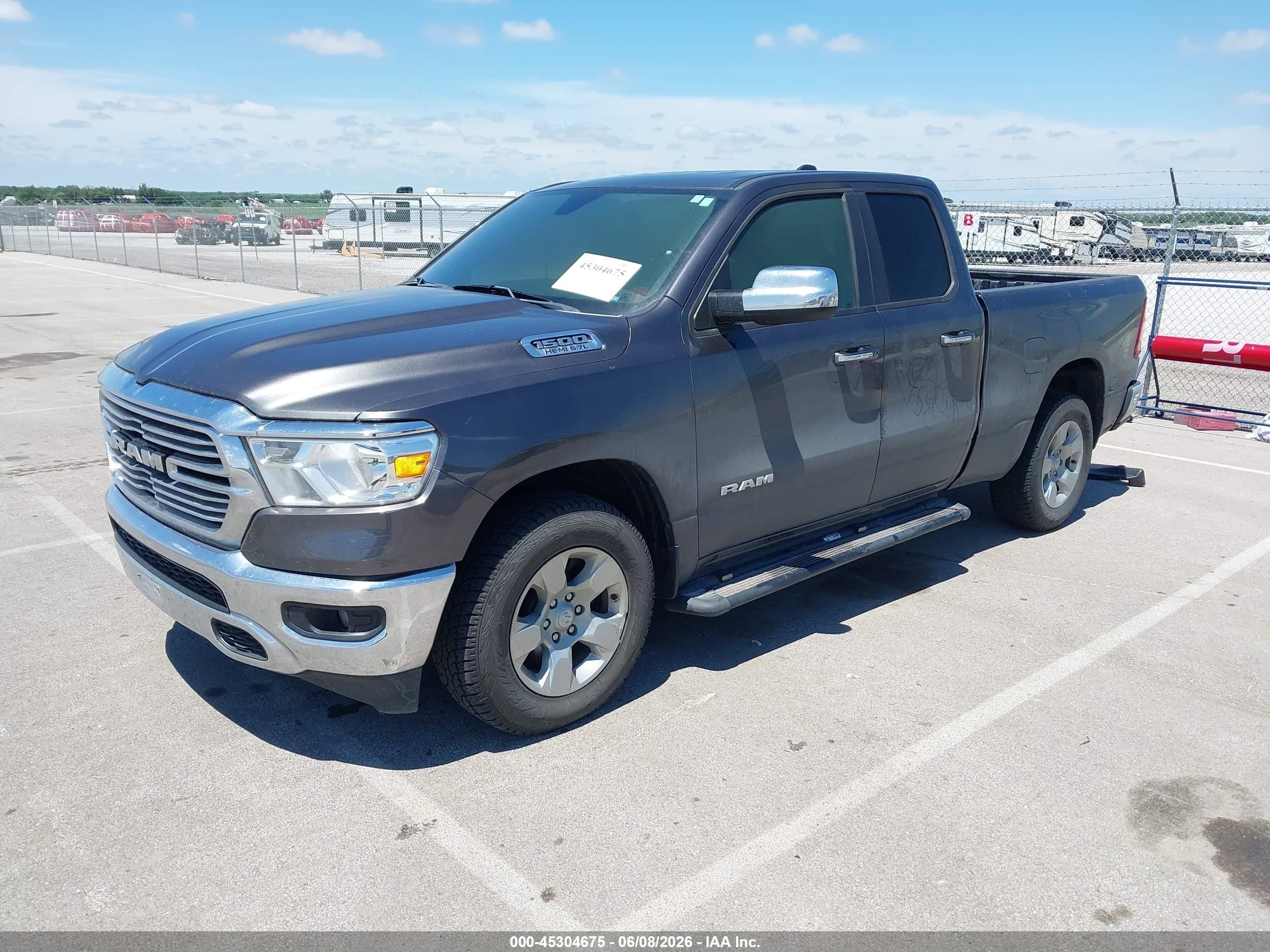 2019 Ram 1500 Big Horn/lone Star  4x2 6'4 Box Gray vin: 1C6RREBT1KN891706