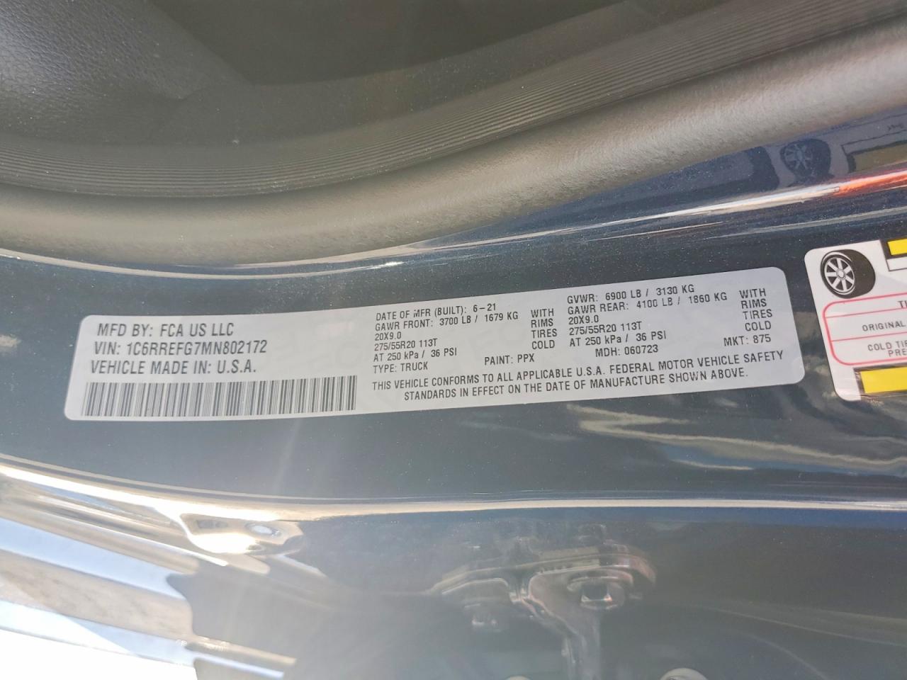 2021 Ram 1500 Big Horn Blue vin: 1C6RREFG7MN802172