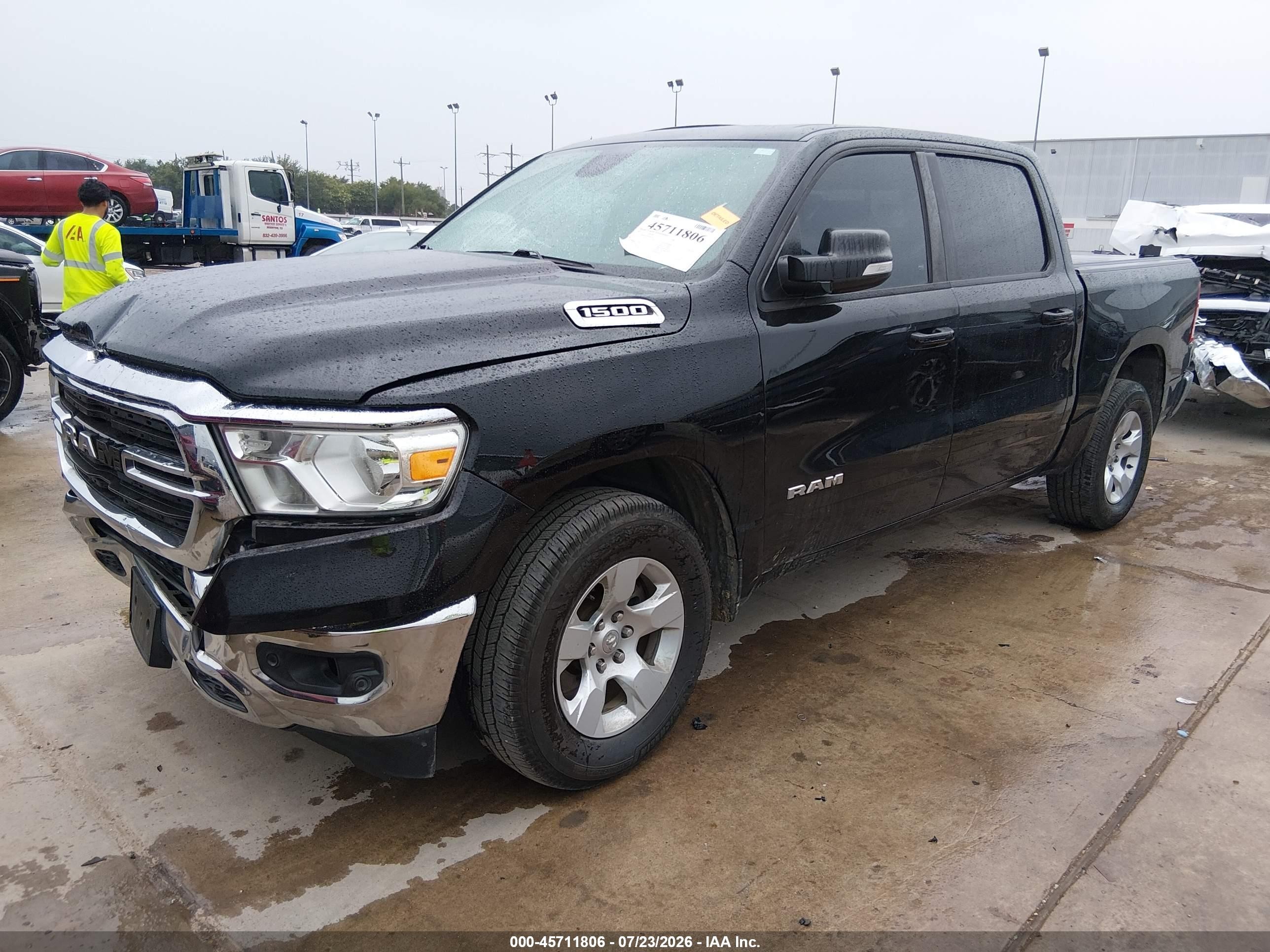 2021 Ram 1500 Lone Star  4x2 5'7 Box Черный vin: 1C6RREFG9MN503055